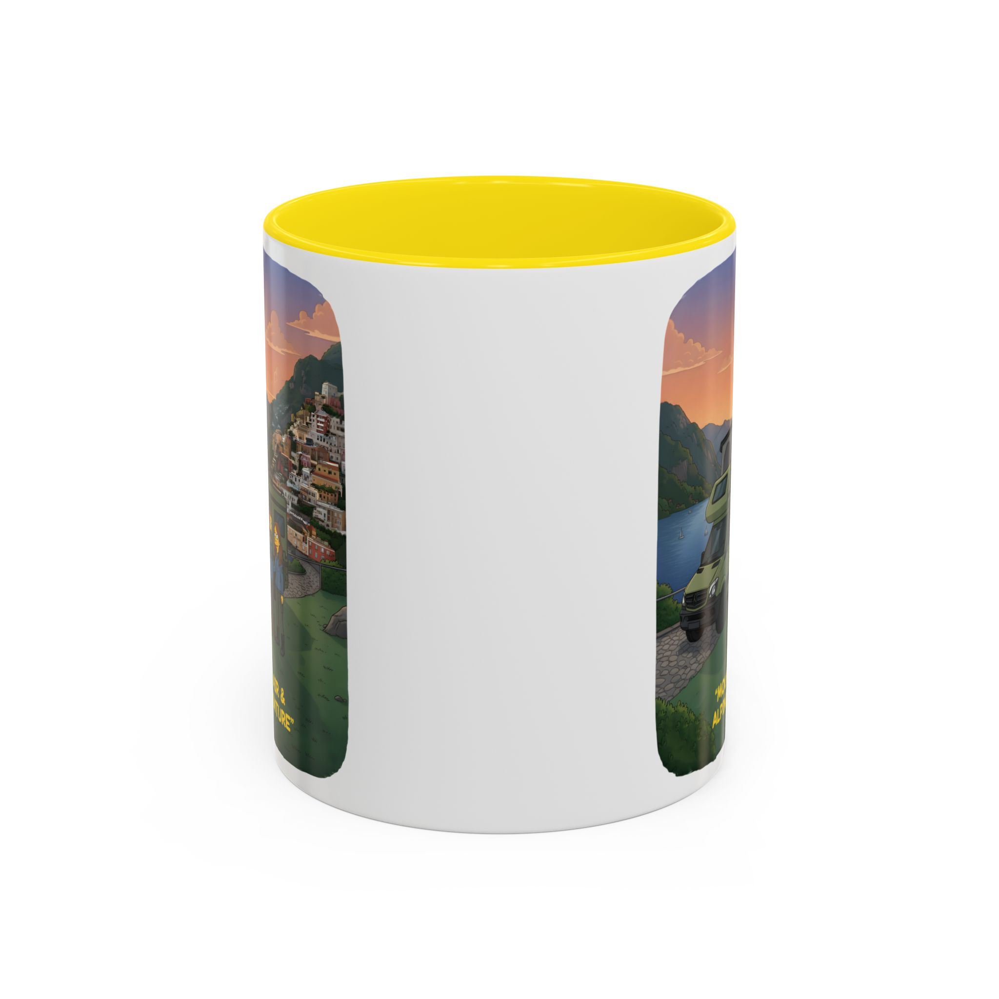 Accent Coffee Mug (11, 15oz) — "Mountain Air And Alpine Adventure"" Design Sitcom-Line