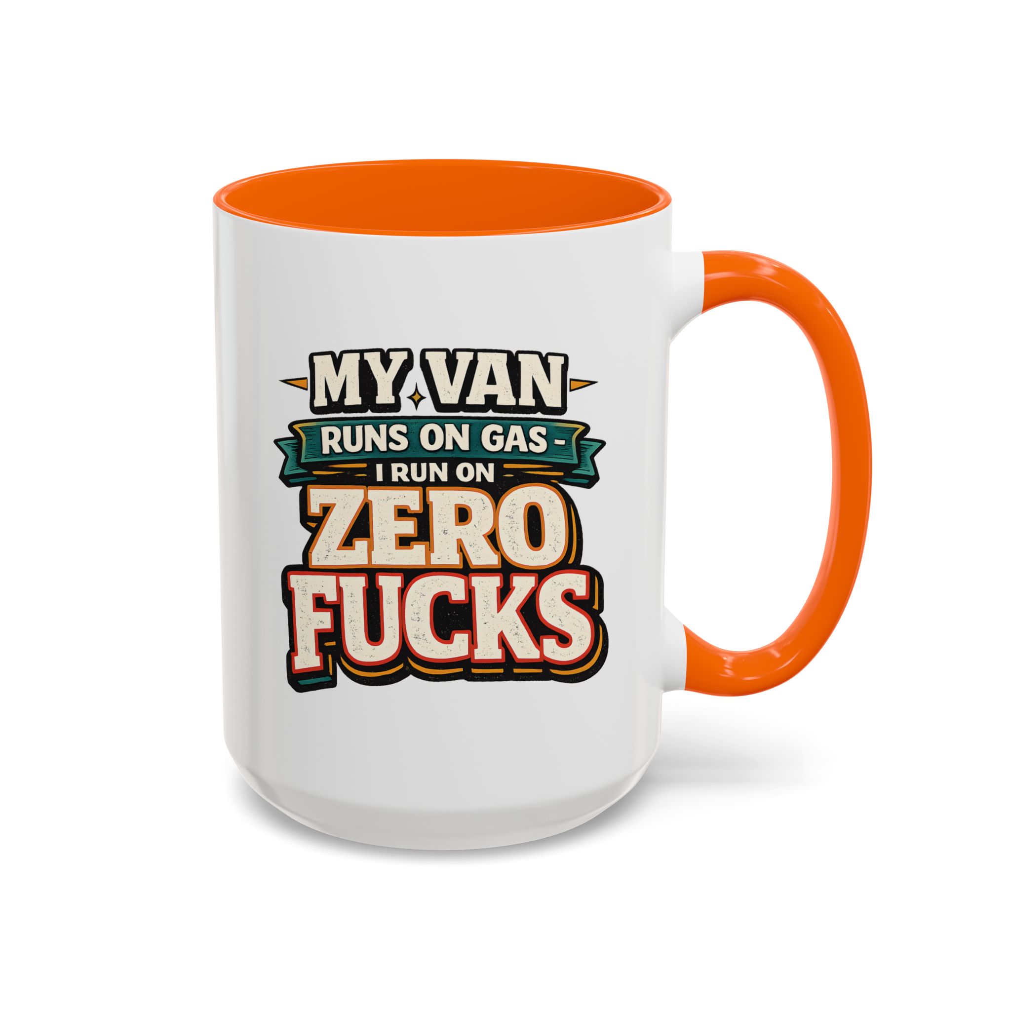 Accent Coffee Mug (11, 15oz) — "My Van Runs On Gas" Design F**K-Line