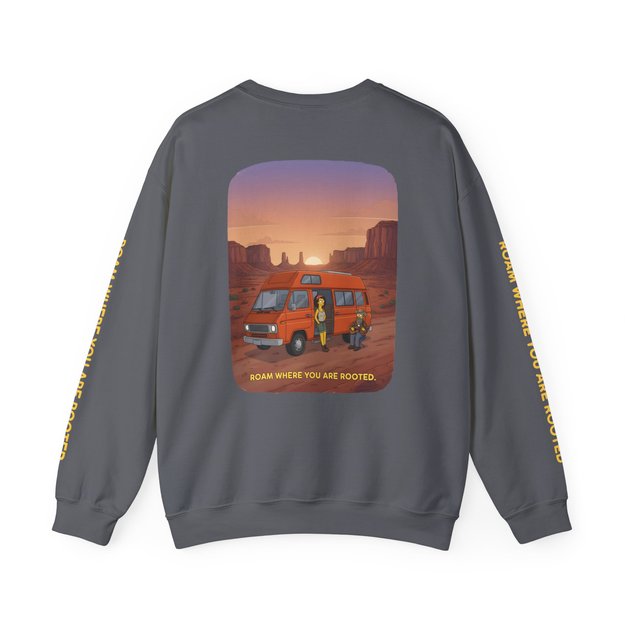 14991917100238514937_2048.jpeg Unisex Heavy Blend™ Crewneck Sweatshirt — "Roam Where You Are Rooted" Design Sitcom-Line