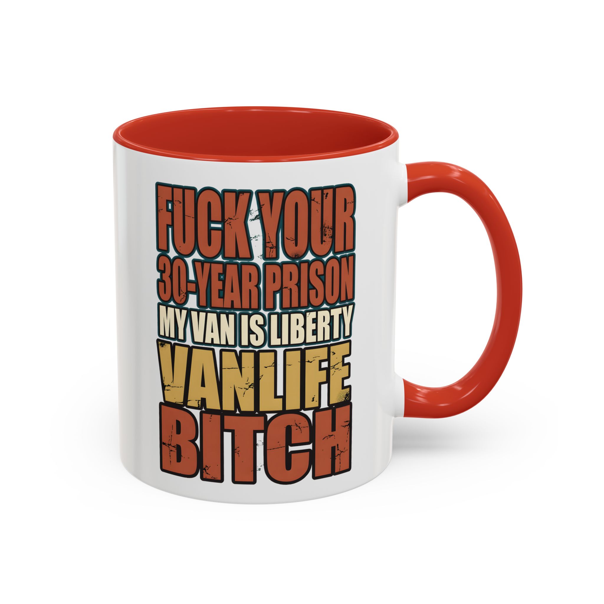 Accent Coffee Mug (11, 15oz) — "Fuck Your 30 Year" Design F**K-Line