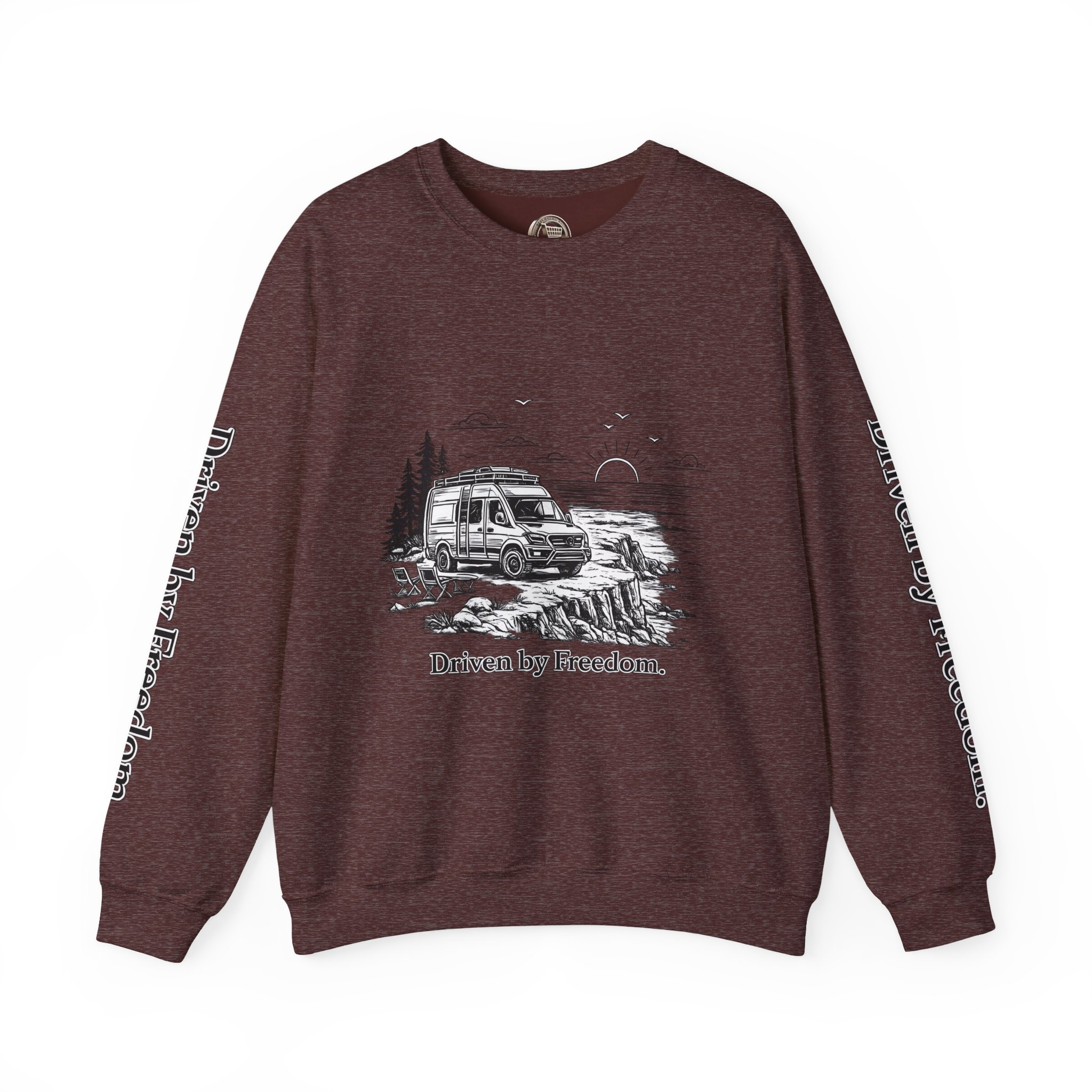 1500105355972998050_2048.jpeg Unisex Heavy Blend™ Crewneck Sweatshirt — "Driven By Freedom" Design Minimal-Line