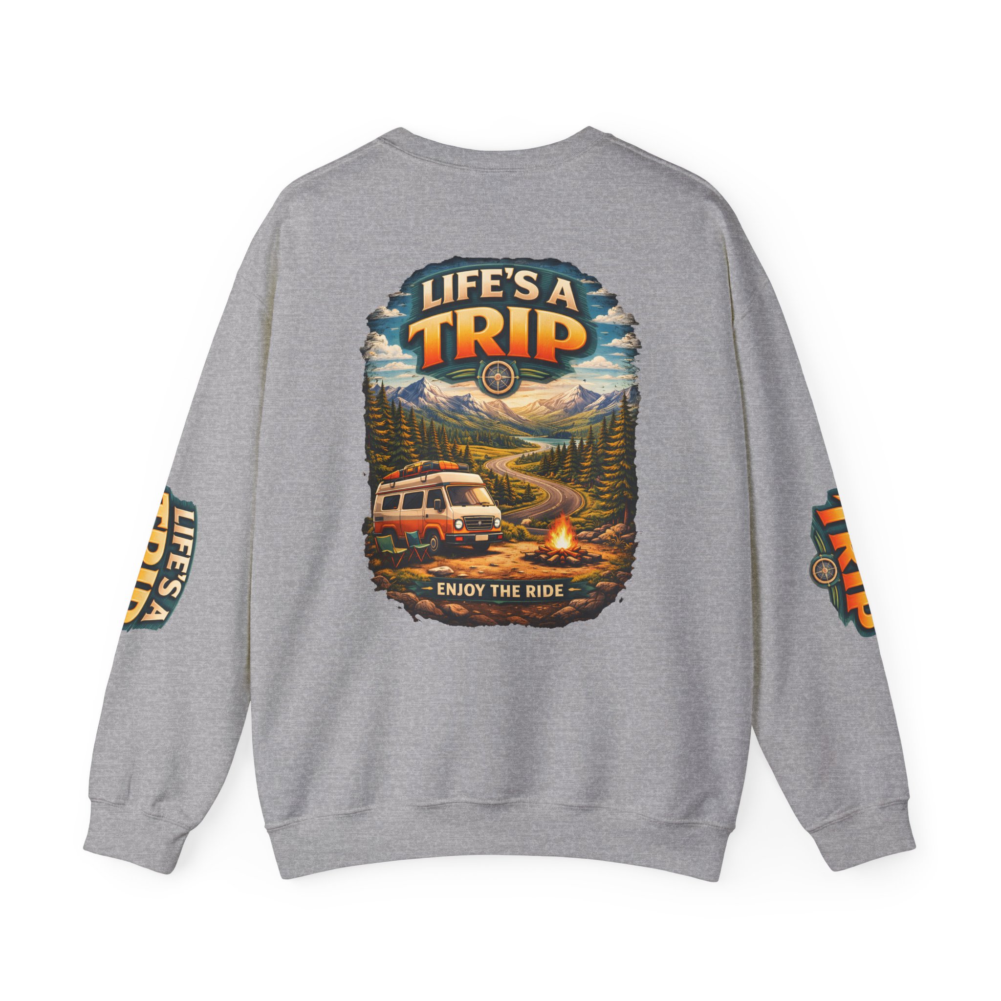 Unisex Heavy Blend™ Crewneck Sweatshirt — "Life s A Trip" Design Scenic-Line