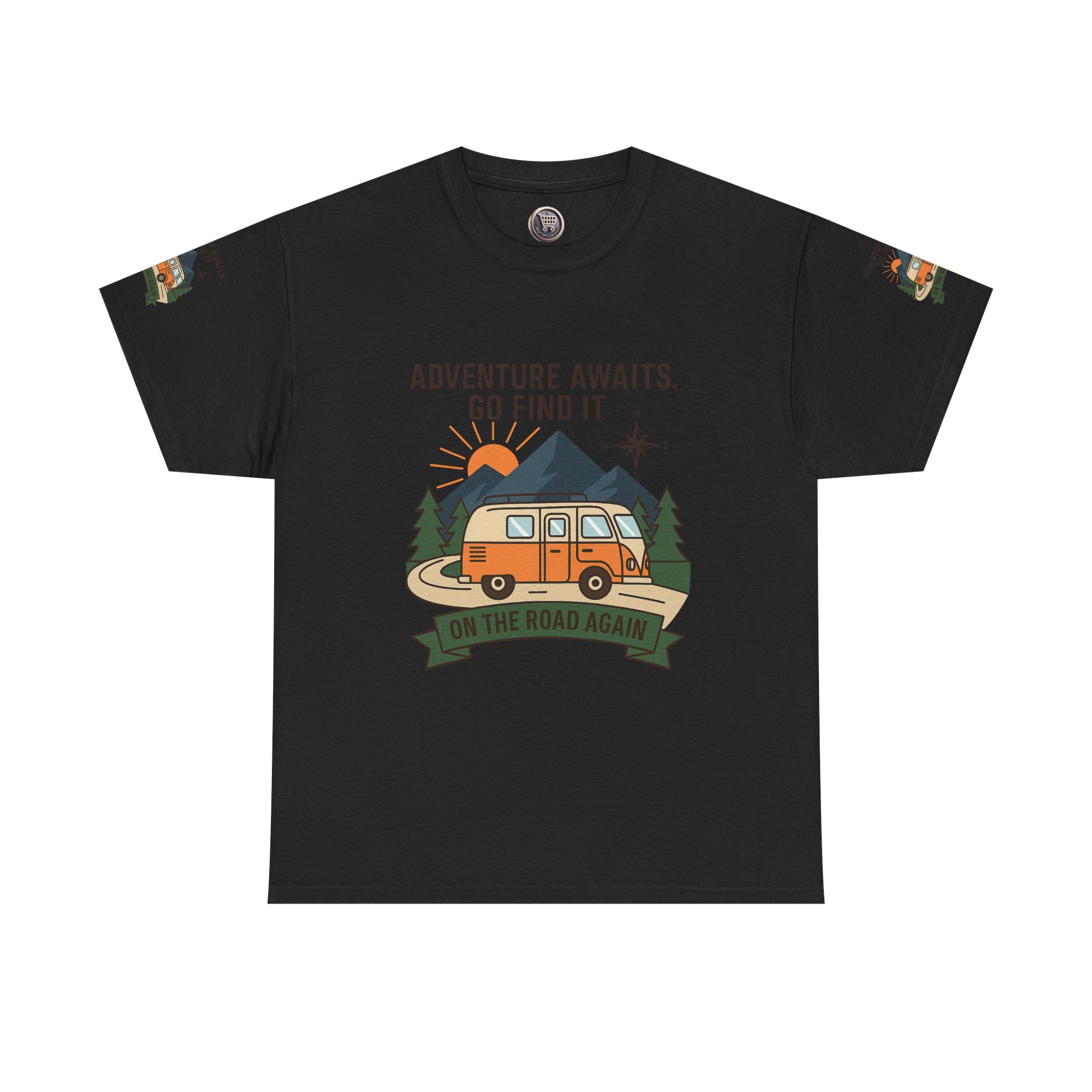 15004486539547314191_2048.jpeg Unisex Heavy Cotton Tee — 'Adventure Awaits. Go Find It' Camper Van T‑Shirt