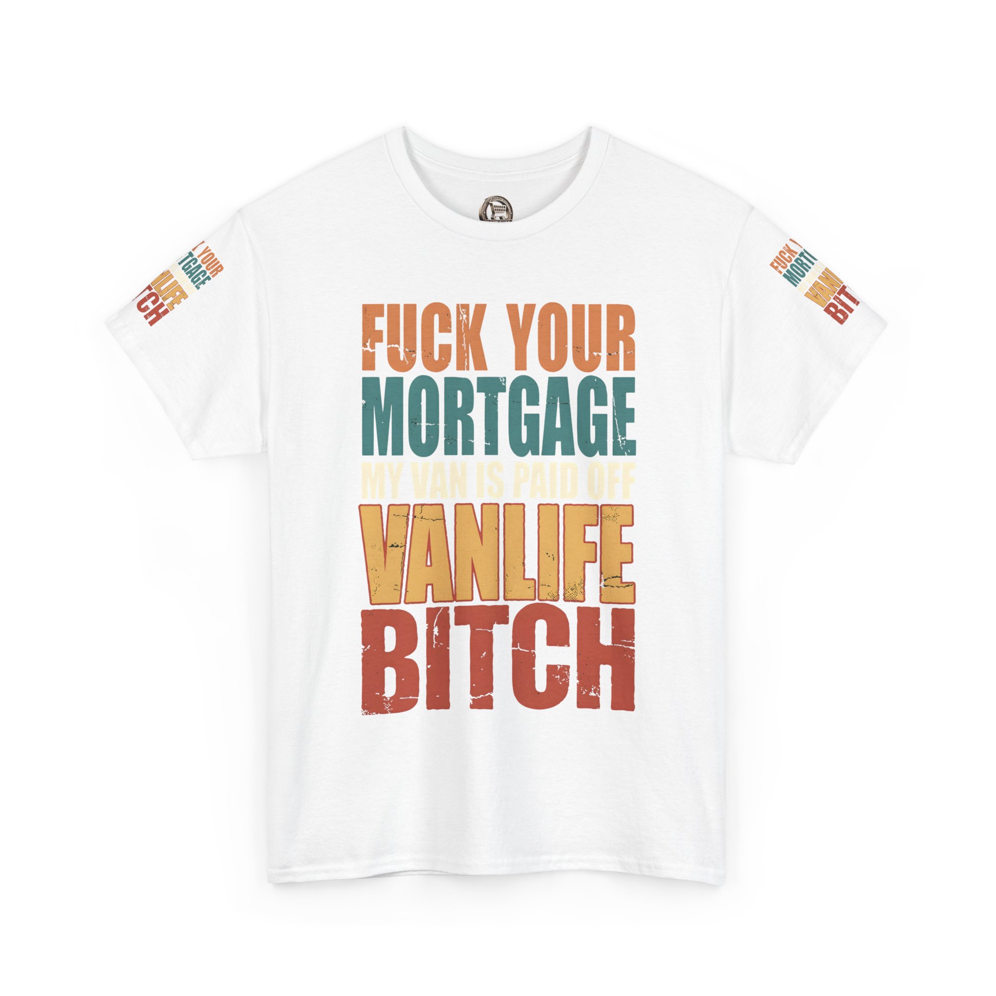 Unisex Heavy Cotton Tee — "Fuck Your Mortgage" Design F**K-Line