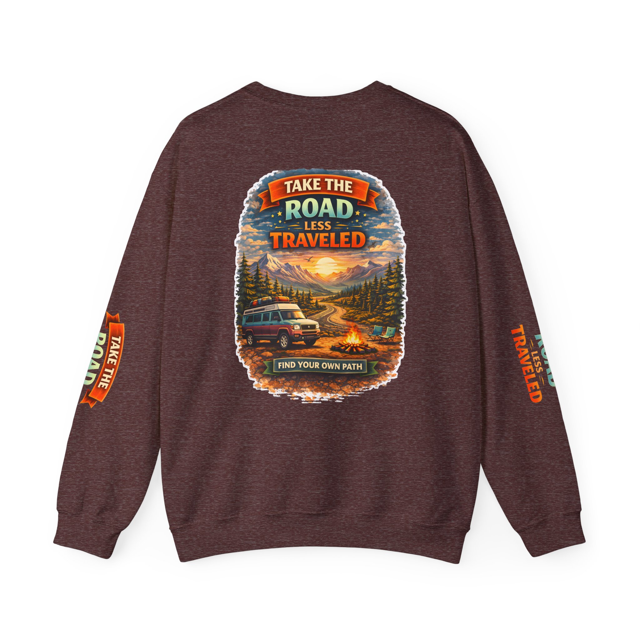 15011647284604205171_2048.jpeg Unisex Heavy Blend™ Crewneck Sweatshirt — "Take The Road Less Traveled" Design Scenic-Line