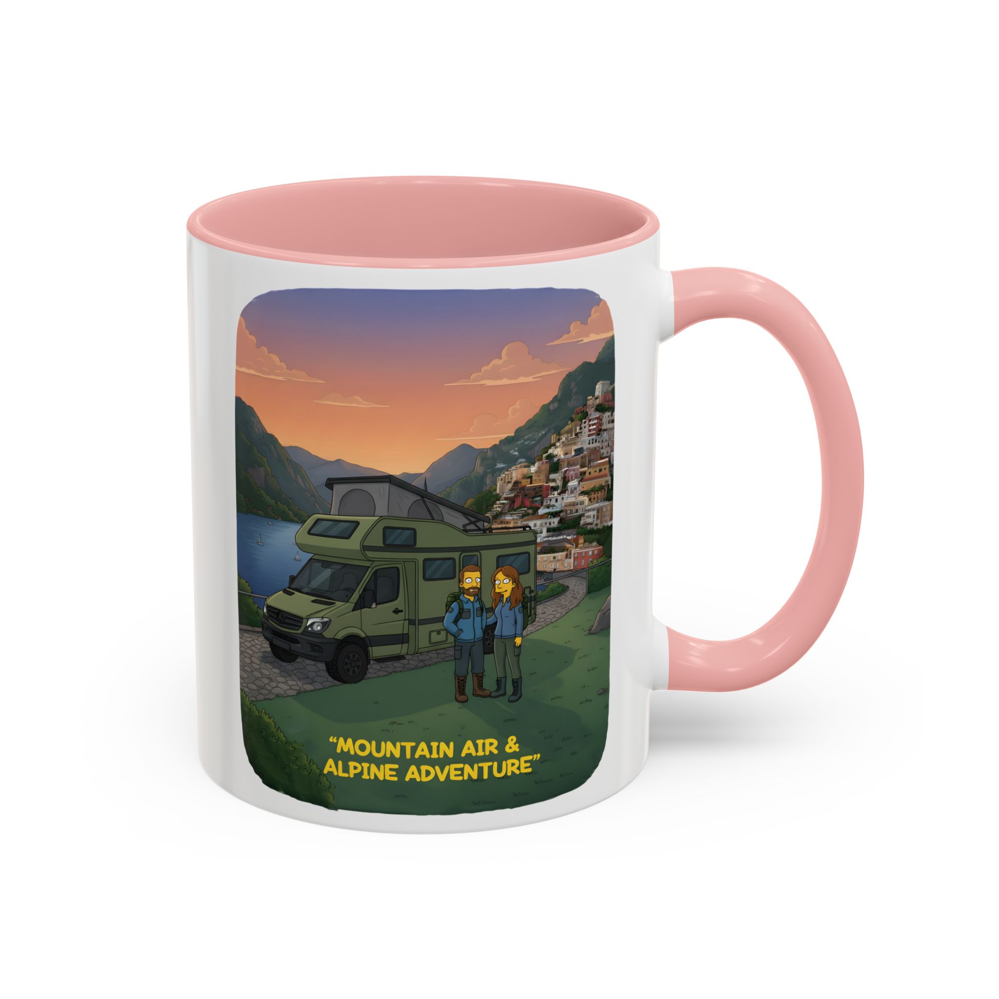 Accent Coffee Mug (11, 15oz) — "Mountain Air And Alpine Adventure"" Design Sitcom-Line