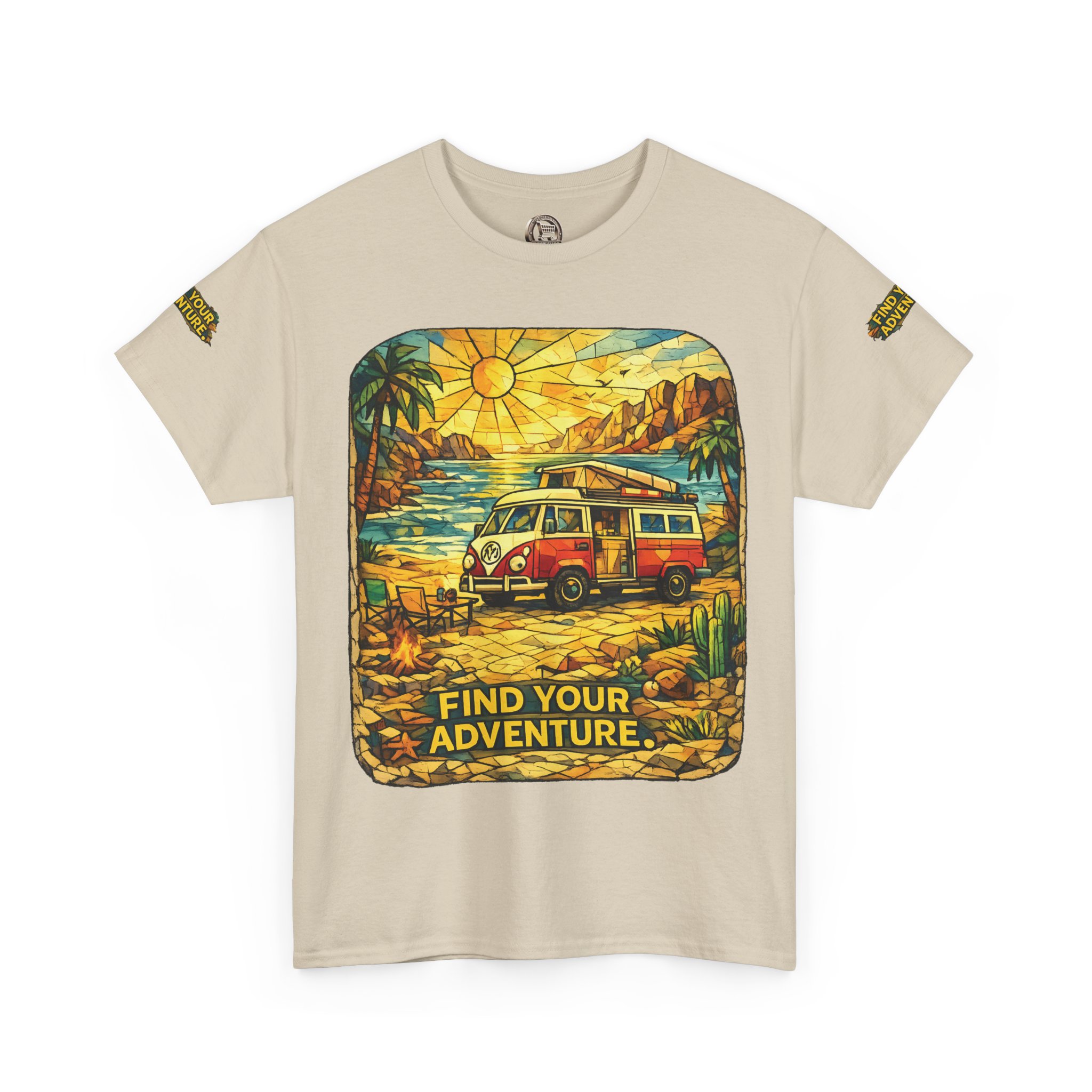 Unisex Heavy Cotton Tee — "Find Your Adventure" Design Cubic-Line
