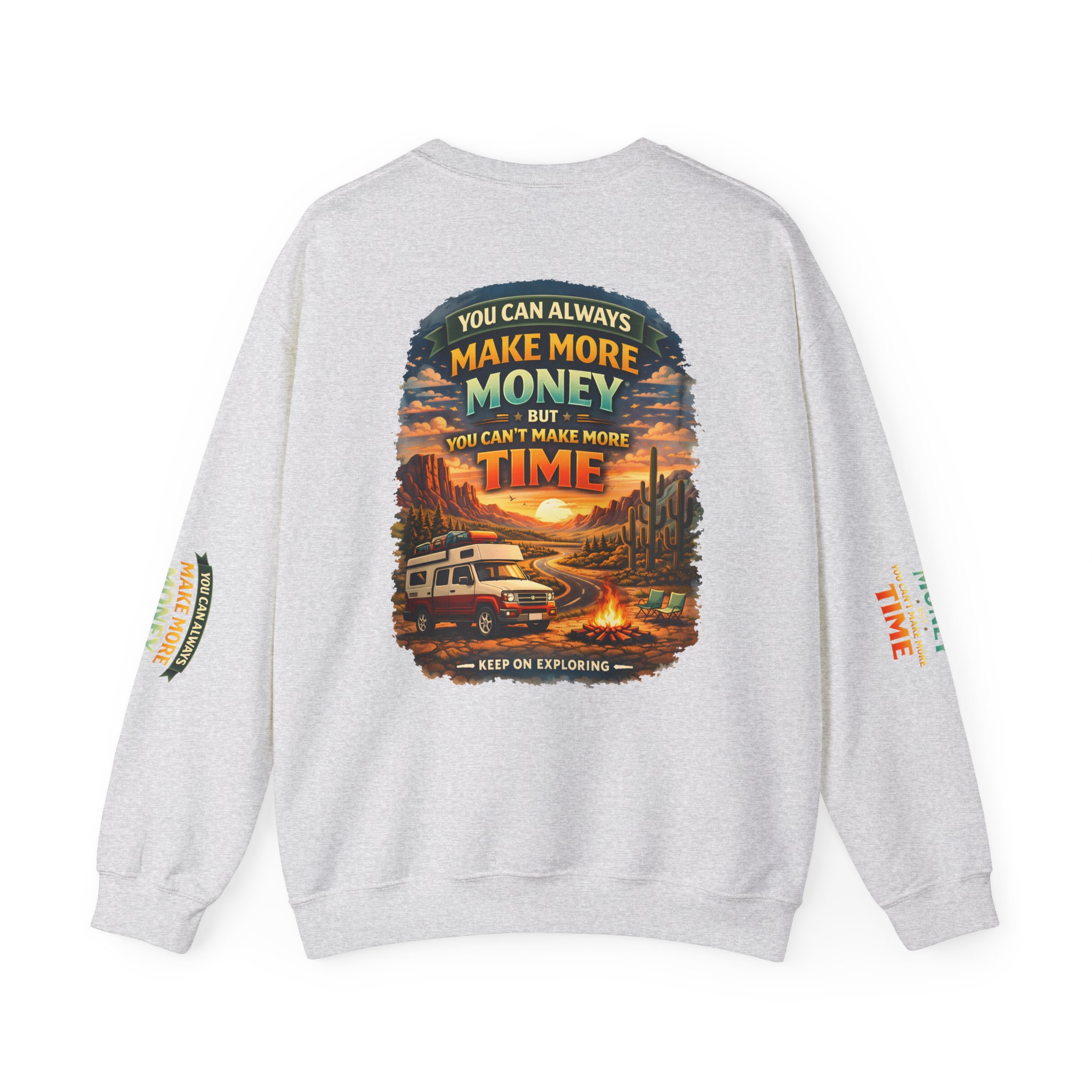 Unisex Heavy Blend™ Crewneck Sweatshirt — "You Can Always Make More Money" Design Scenic-Line