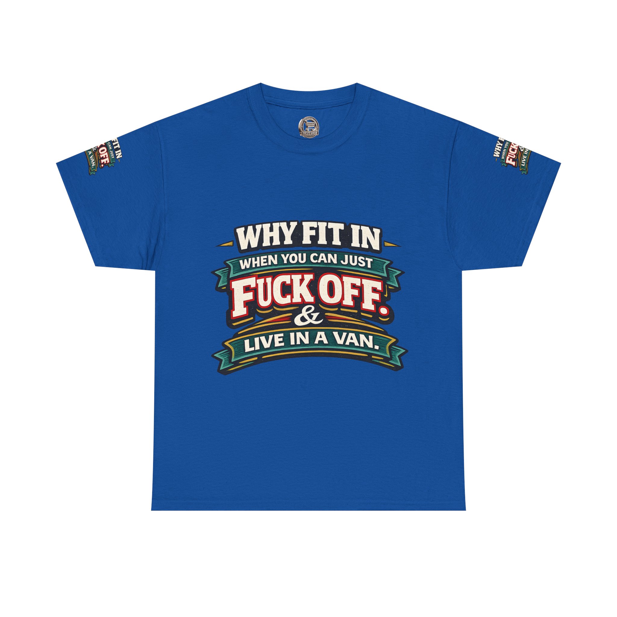 Unisex Heavy Cotton Tee — "Why Fit In" Design F**K-Line