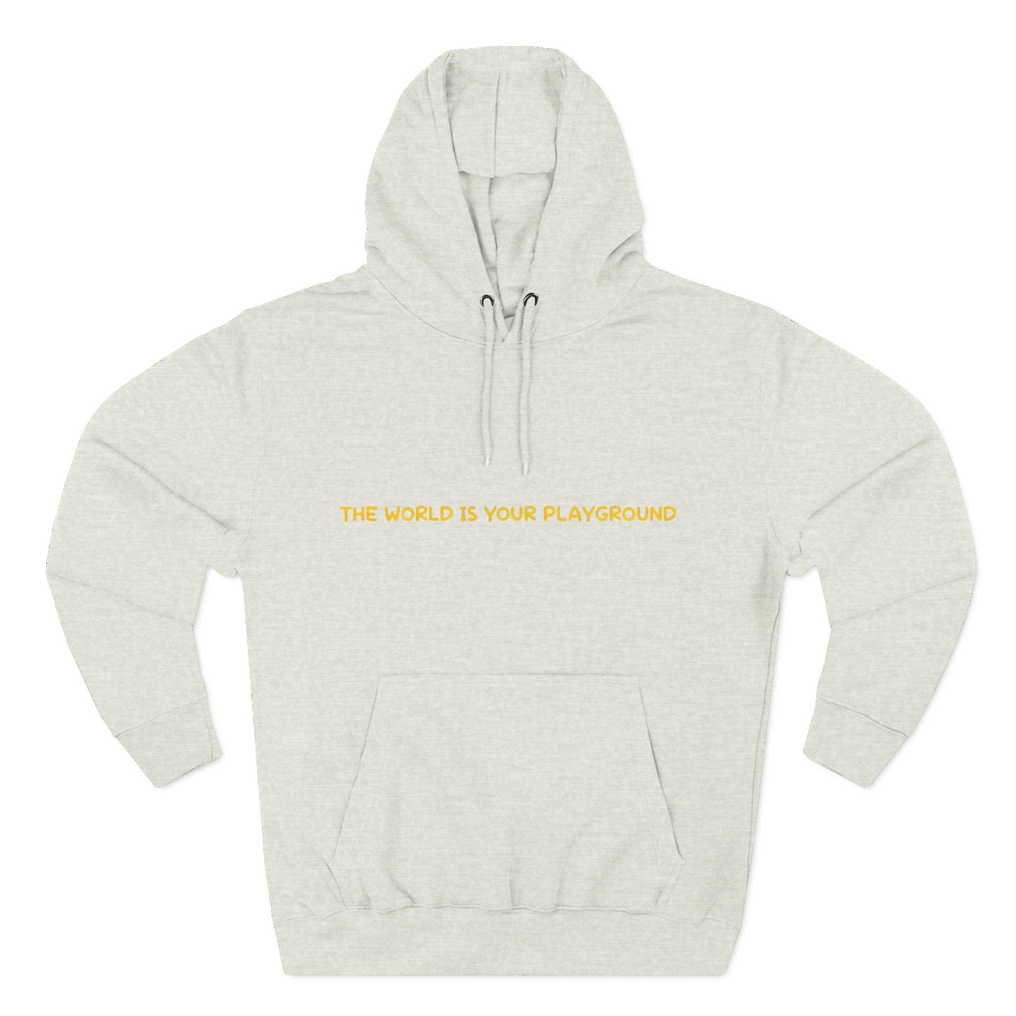 Three-Panel Fleece Hoodie - "The World Is Your playground" Design Sitcom-Line