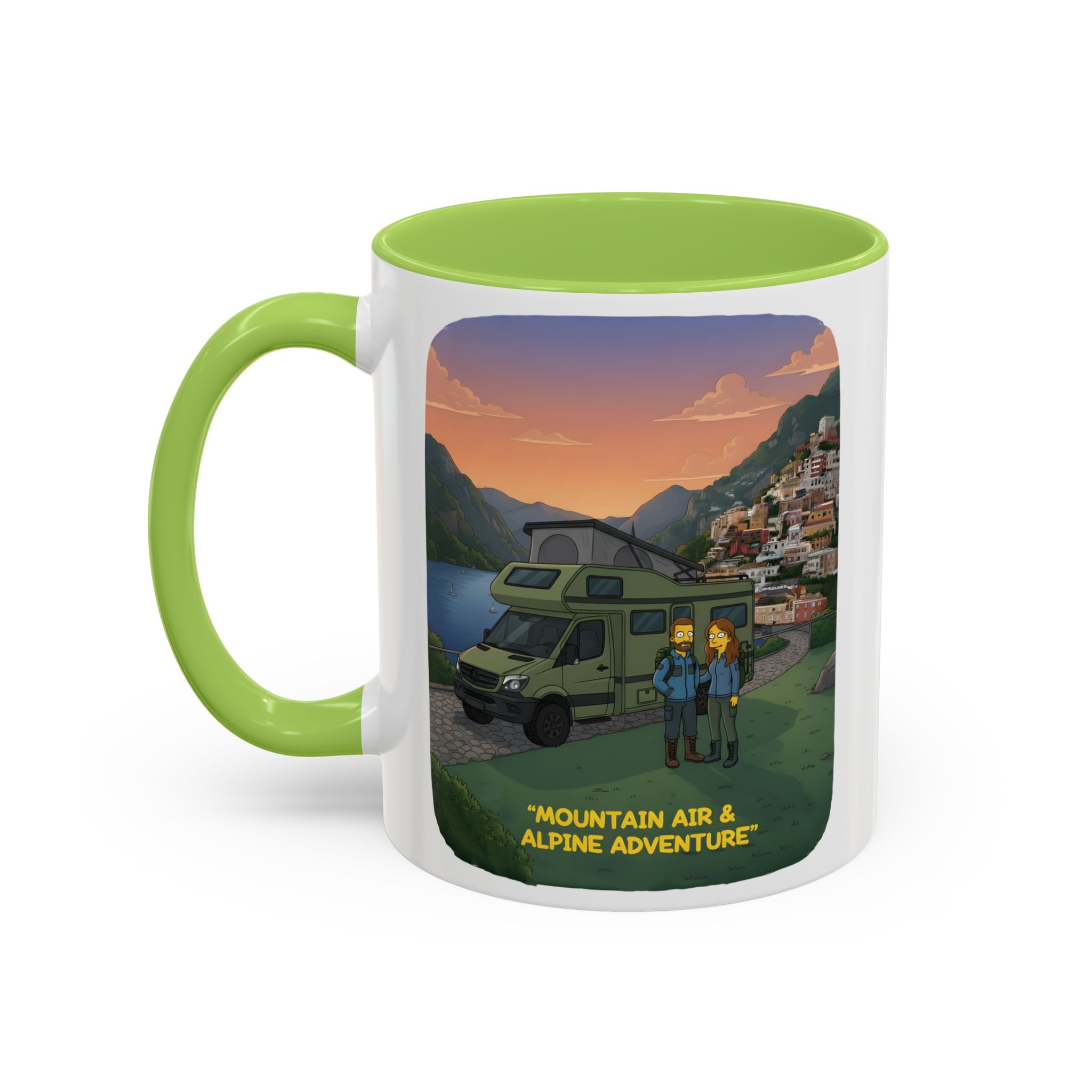 Accent Coffee Mug (11, 15oz) — "Mountain Air And Alpine Adventure"" Design Sitcom-Line