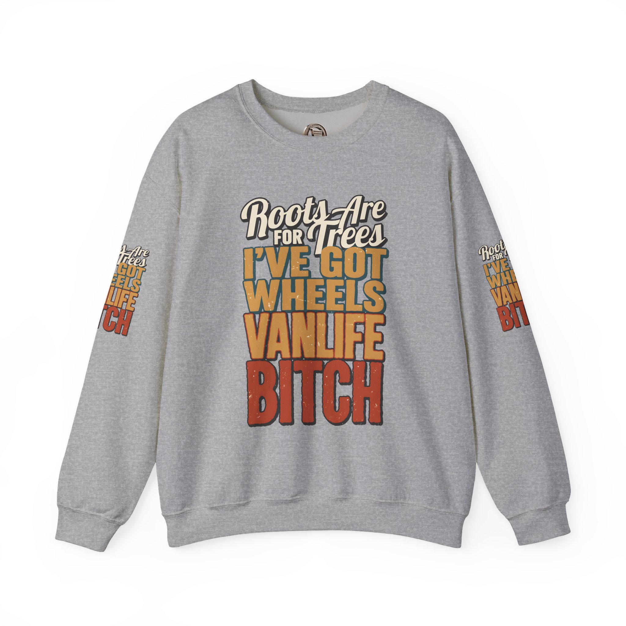 Unisex Heavy Blend™ Crewneck Sweatshirt — "Roots Are For Trees" Design F**K-Line