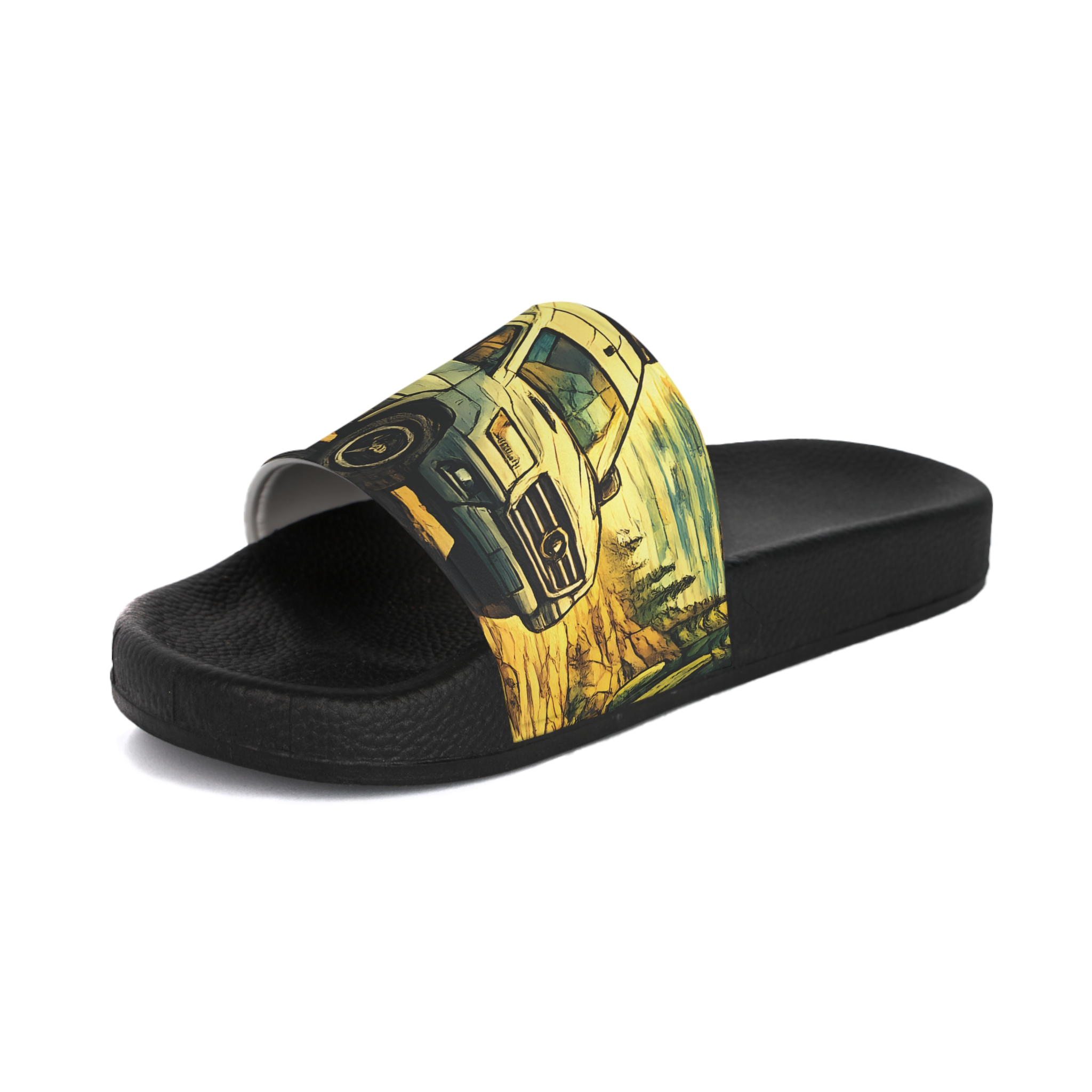 Women's Slide Sandals - Mercedes Camper Van Slides (Cubic-Line)