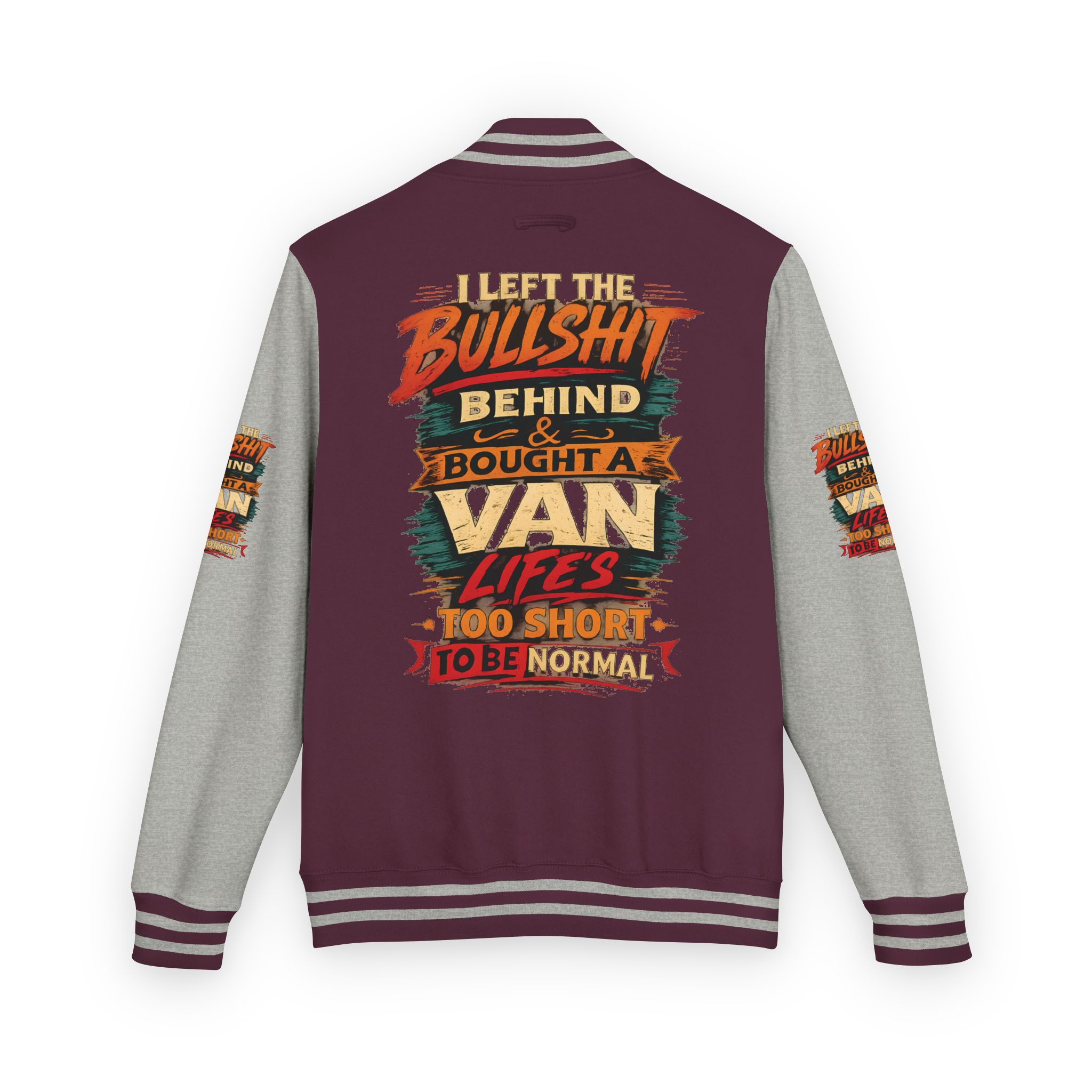 Unisex Heavyweight Letterman Jacket — "I Left The Bullshit" Design F**K-Line