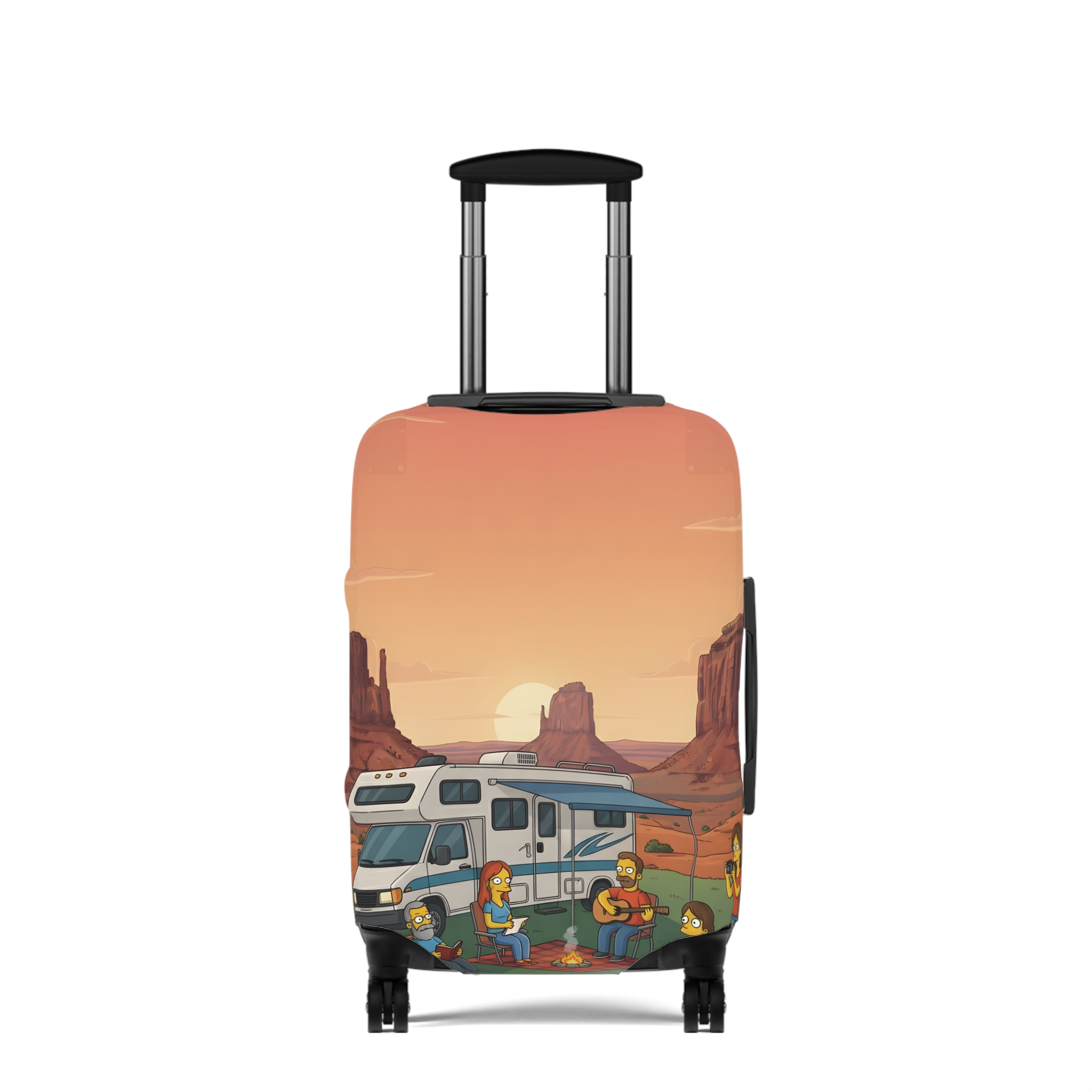 Luggage Cover — Adventure Camper Sketch Travel Suitcase(Design Sitcom-Line)