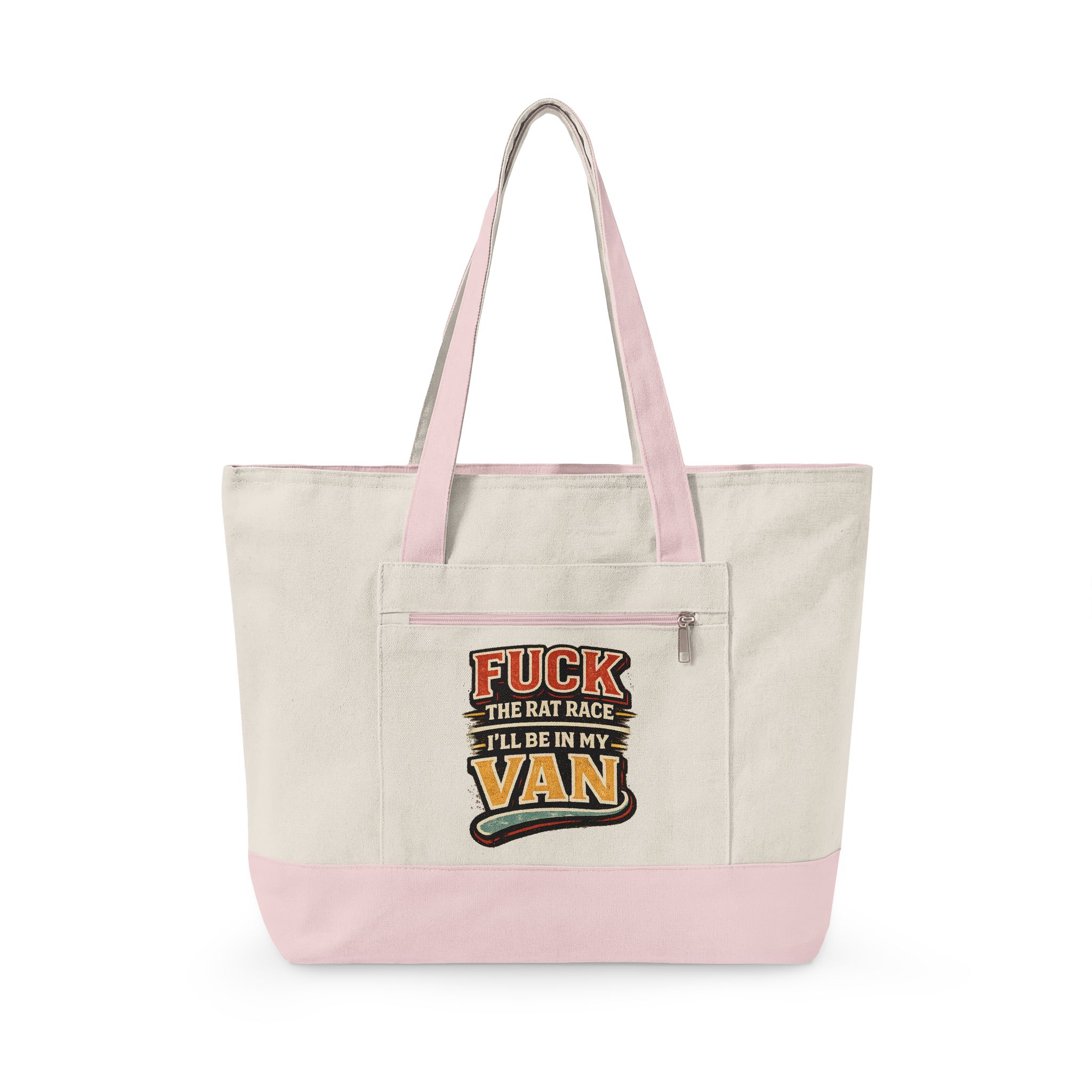 Zippered Canvas Tote — "Fuck The Rat Race" (Design F**K-Line)
