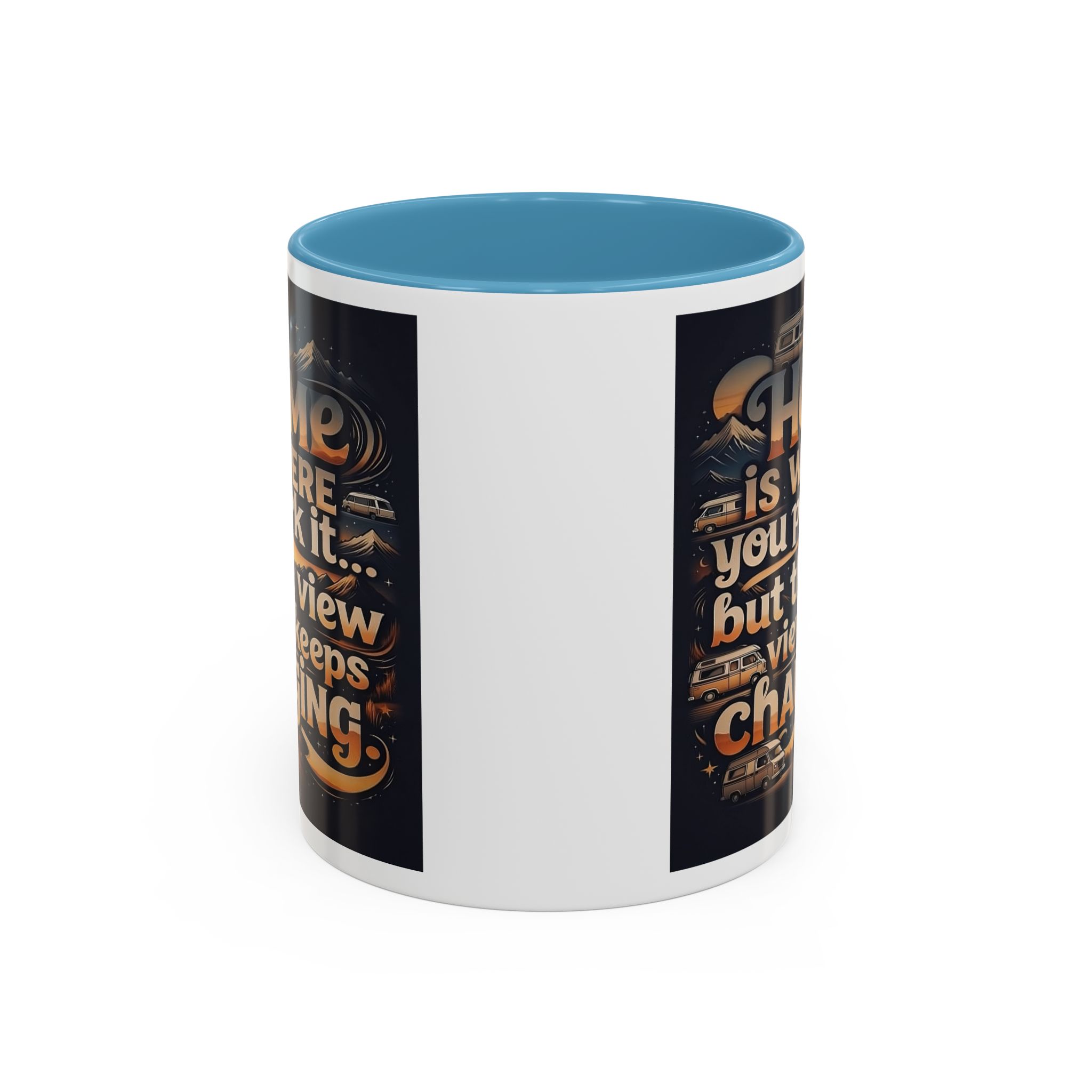 15068192874786384062_2048.jpeg Coffee Mug — "Home Is Where You Park It -But The View keep Changing" Accent Campervan Travel Mug