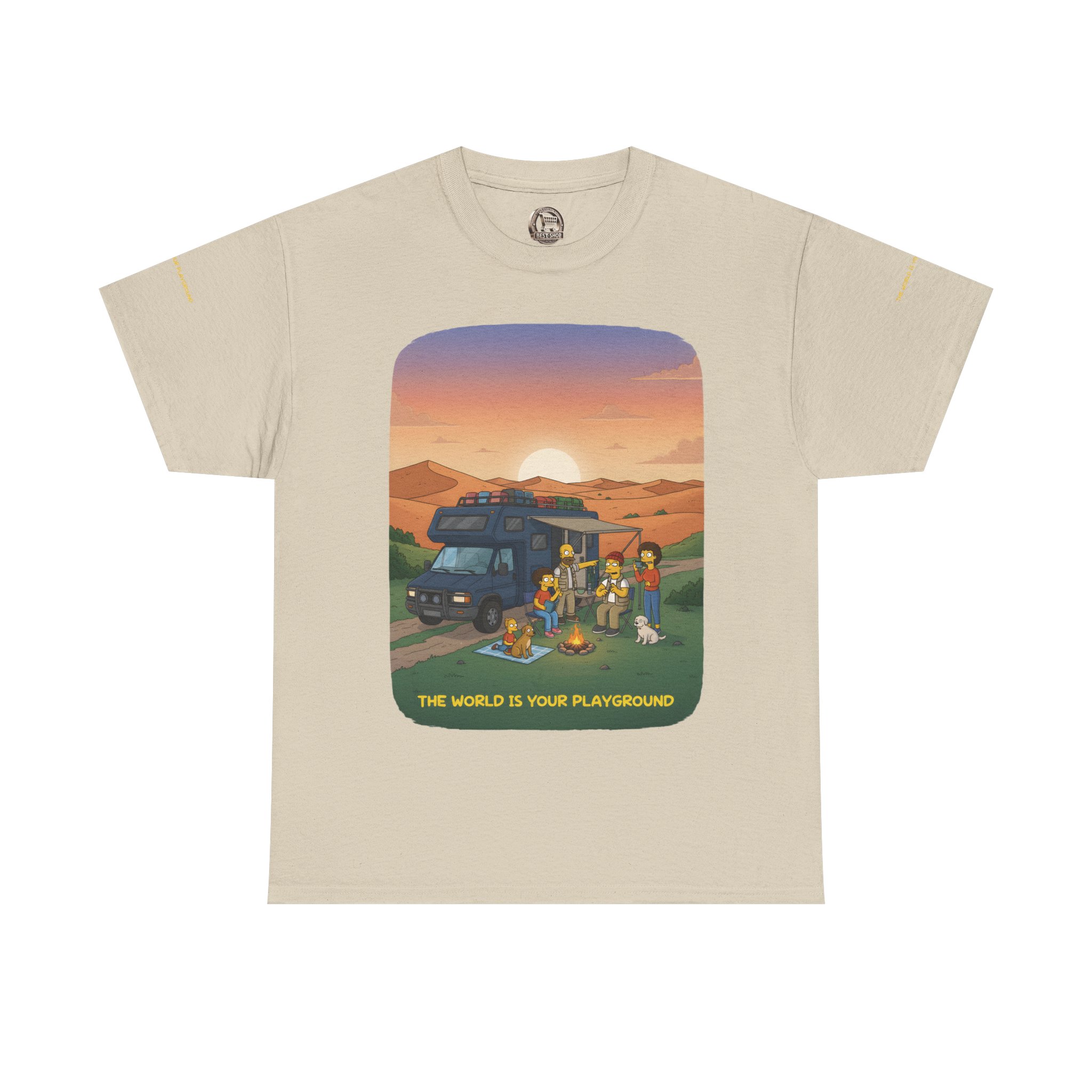 Unisex Heavy Cotton Tee — "The World Is Your playground" Design Sitcom-Line