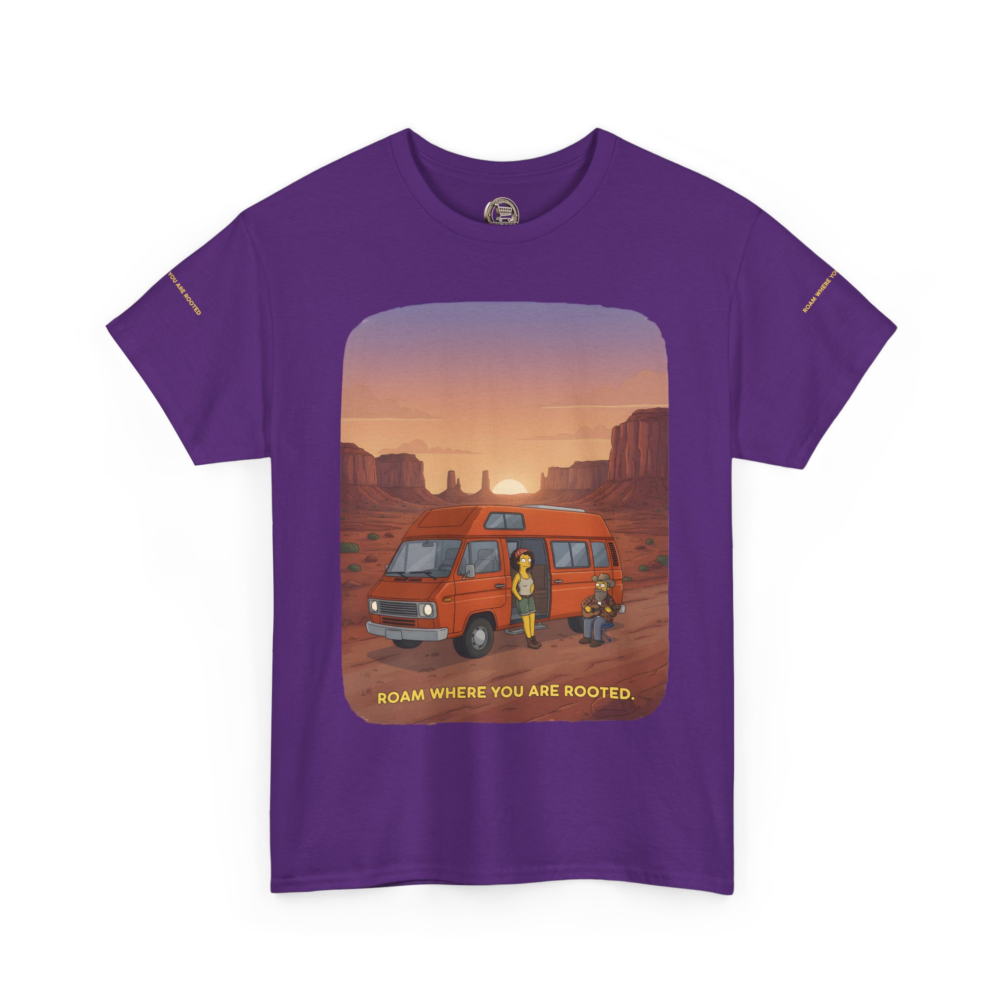 Unisex Heavy Cotton Tee — "Roam Where You Are Rooted" Design Sitcom-Line