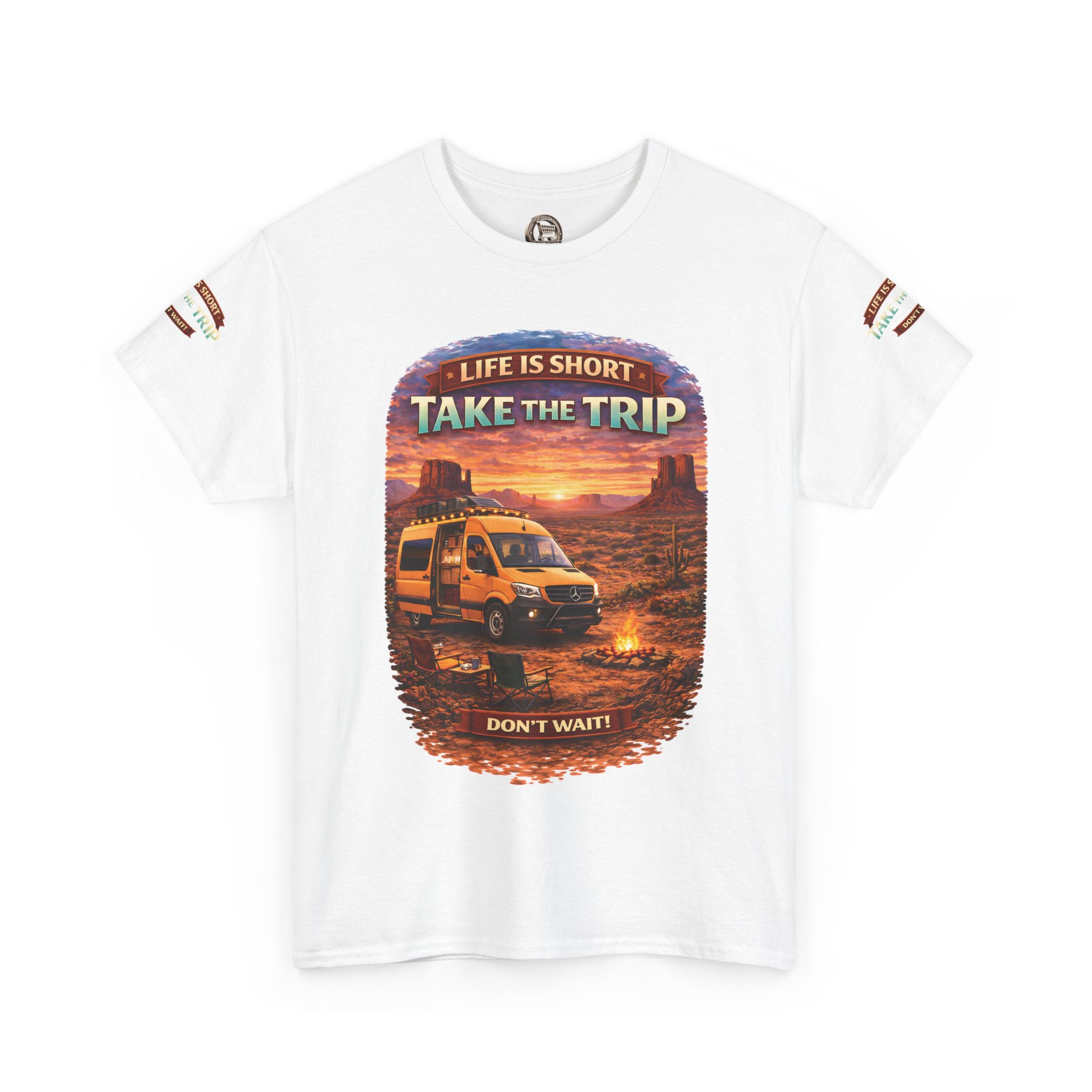 Unisex Heavy Cotton Tee — "Life Is To Short-Take The Trip" Design Scenic-Line