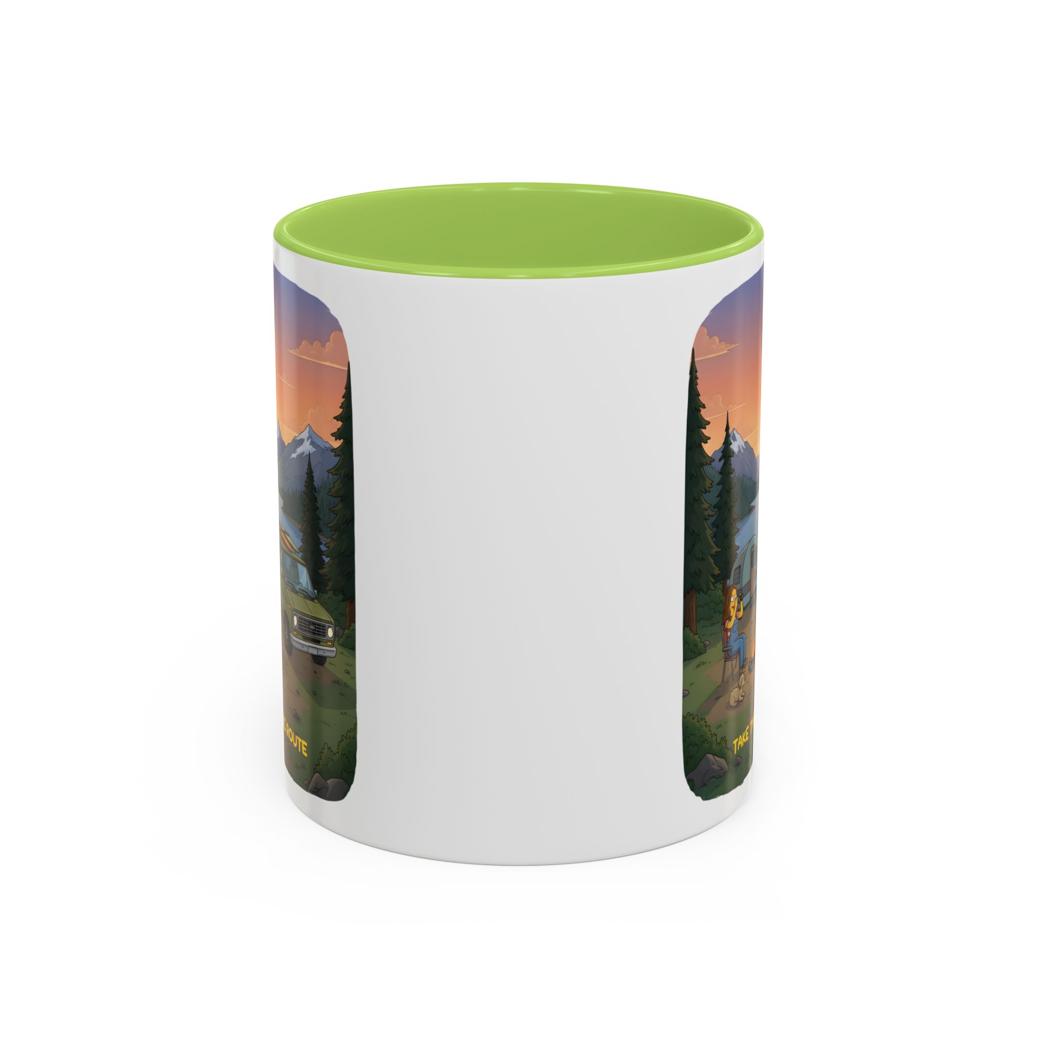 15082762829134969521_2048.jpeg Accent Coffee Mug (11, 15oz) — "Take The Scenic Route" Design Sitcom-Line