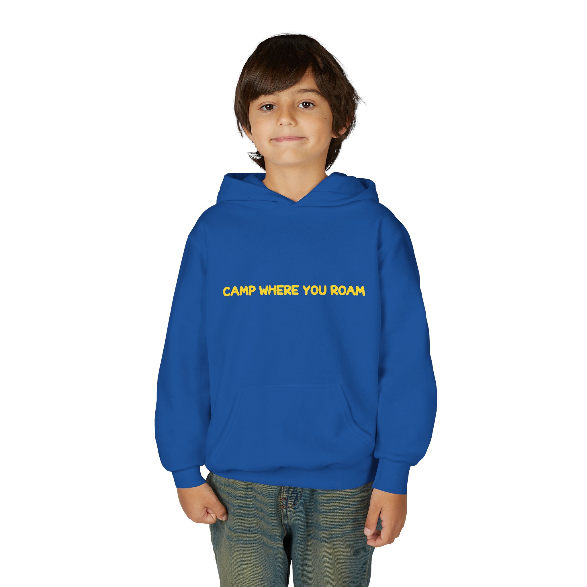 Youth Hoodie(Gildan) – "Camp Where You Roam" (Design Sitcom-Line)