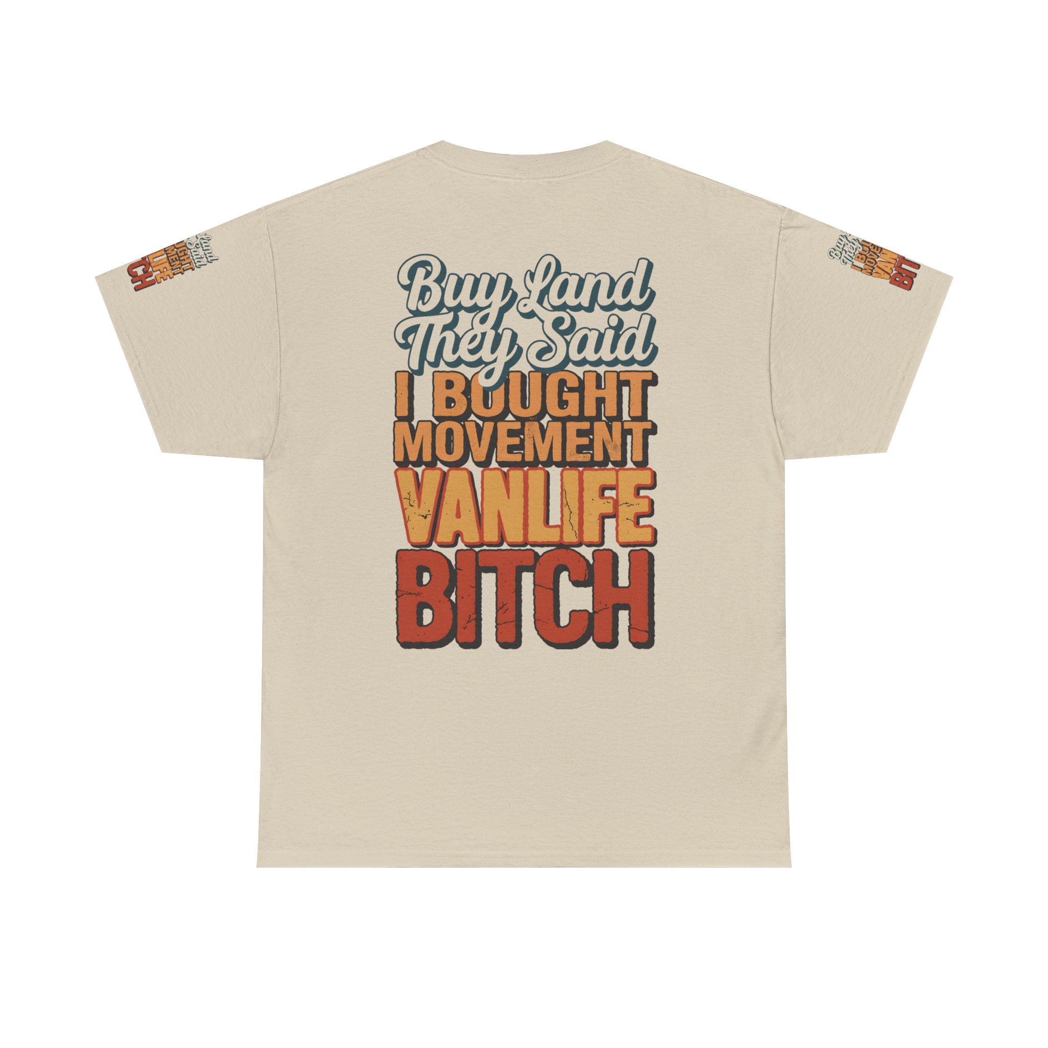 Unisex Heavy Cotton Tee — "Buy Land They Said" Design F**K-Line