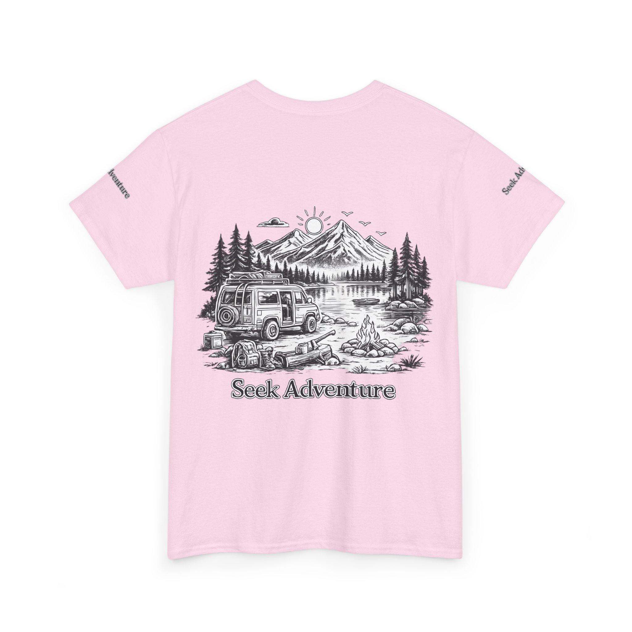 15086908219303827005_2048.jpeg Unisex Heavy Cotton Tee — "Seek Adventure" Design Minimal-Line