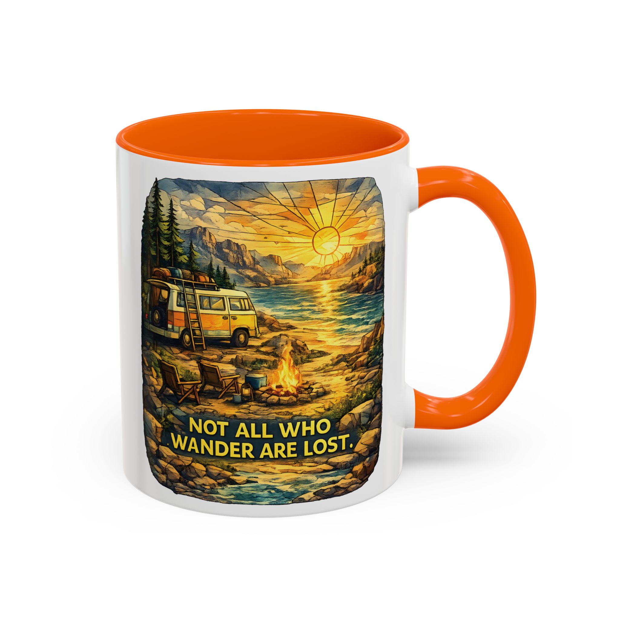 15091977237254178229_2048.jpeg Accent Coffee Mug (11, 15oz) — "Not All Who Wander Are Lost" Design Cubic-Line