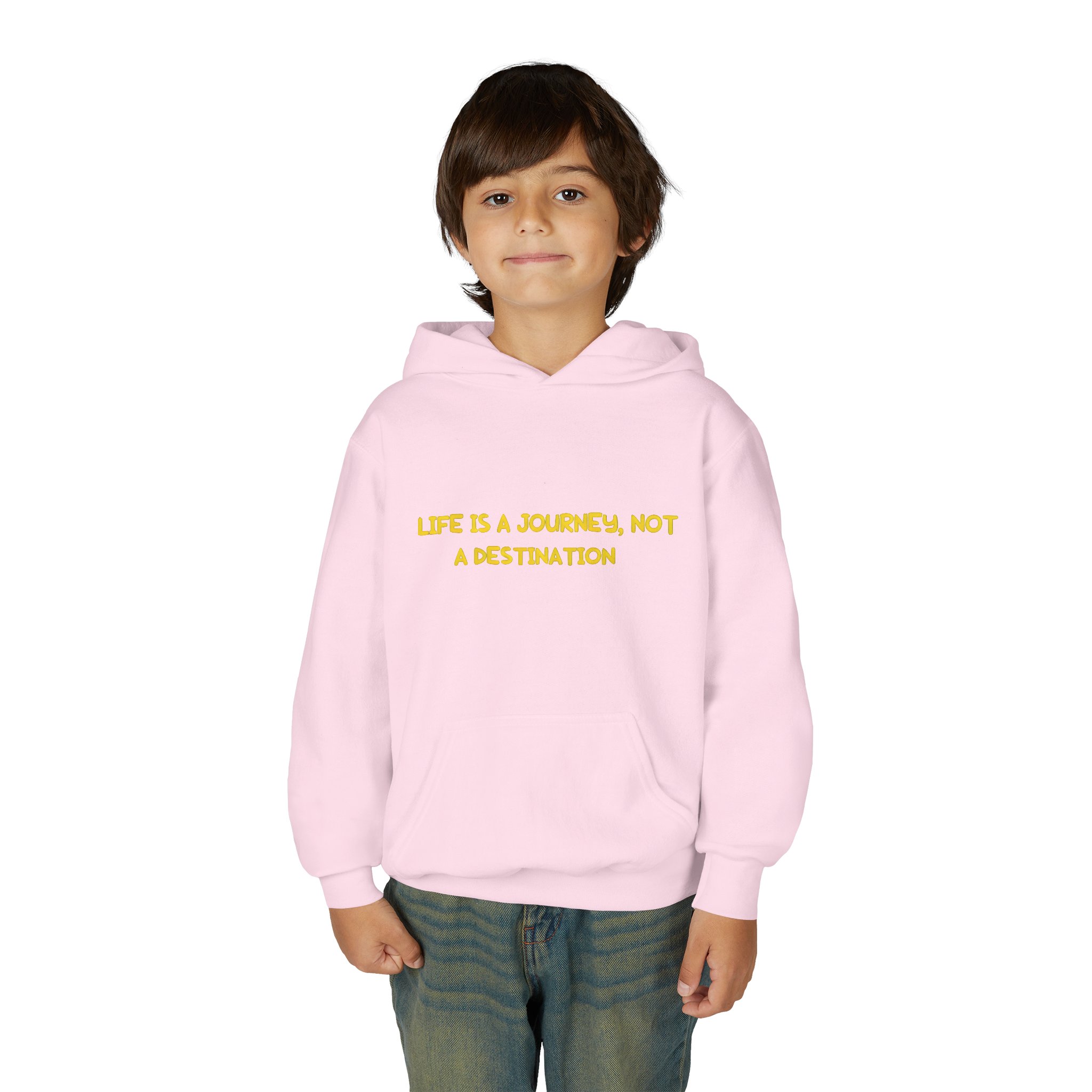 Youth Hoodie(Gildan) – "Life Is A Journey-Not A Destination" (Design Sitcom-Line)