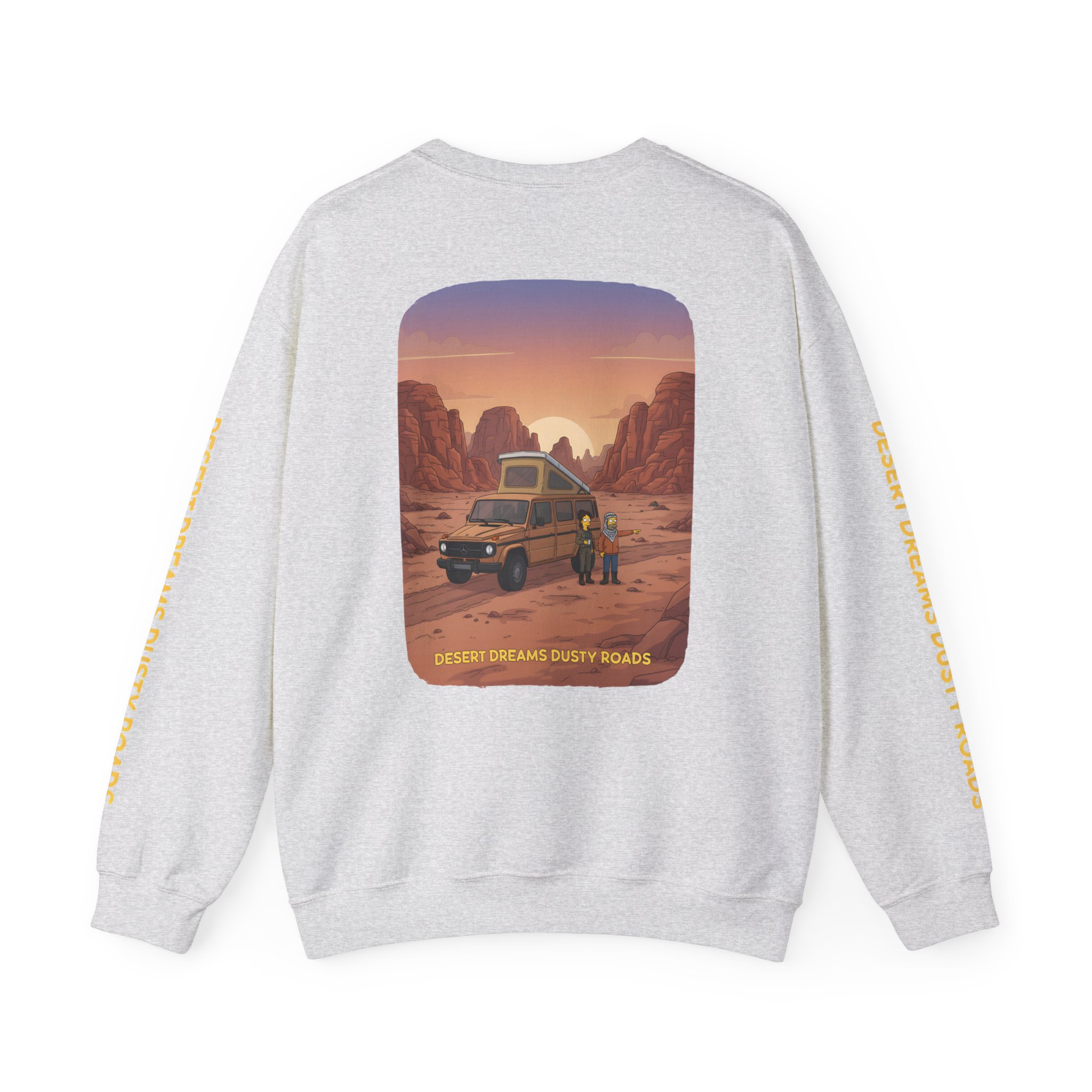 Unisex Heavy Blend™ Crewneck Sweatshirt — "Desert Dreams Dusty Roads" Design Sitcom-Line