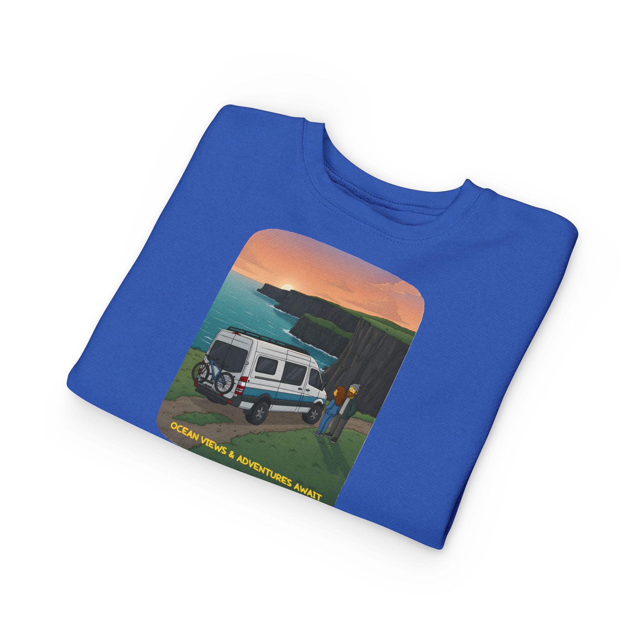 Toddler Sweatshirt - "Ocean Views-Adventures Awaits" (Design Sitcom-Line)