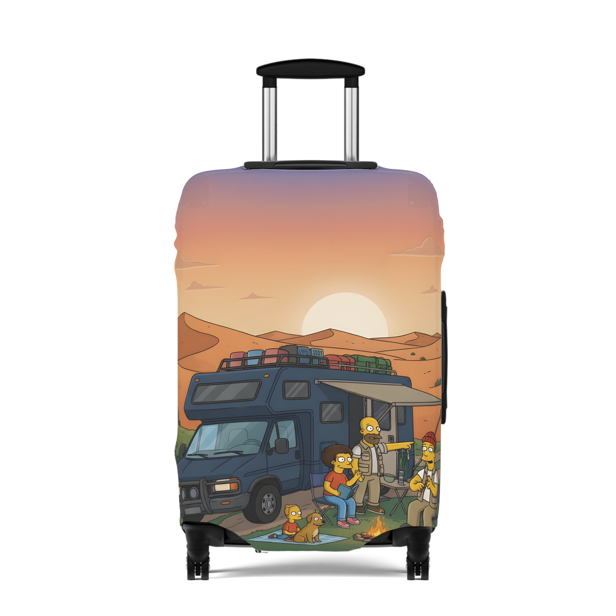 Luggage Cover — Adventure Camper Sketch Travel Suitcase(Design Sitcom-Line)