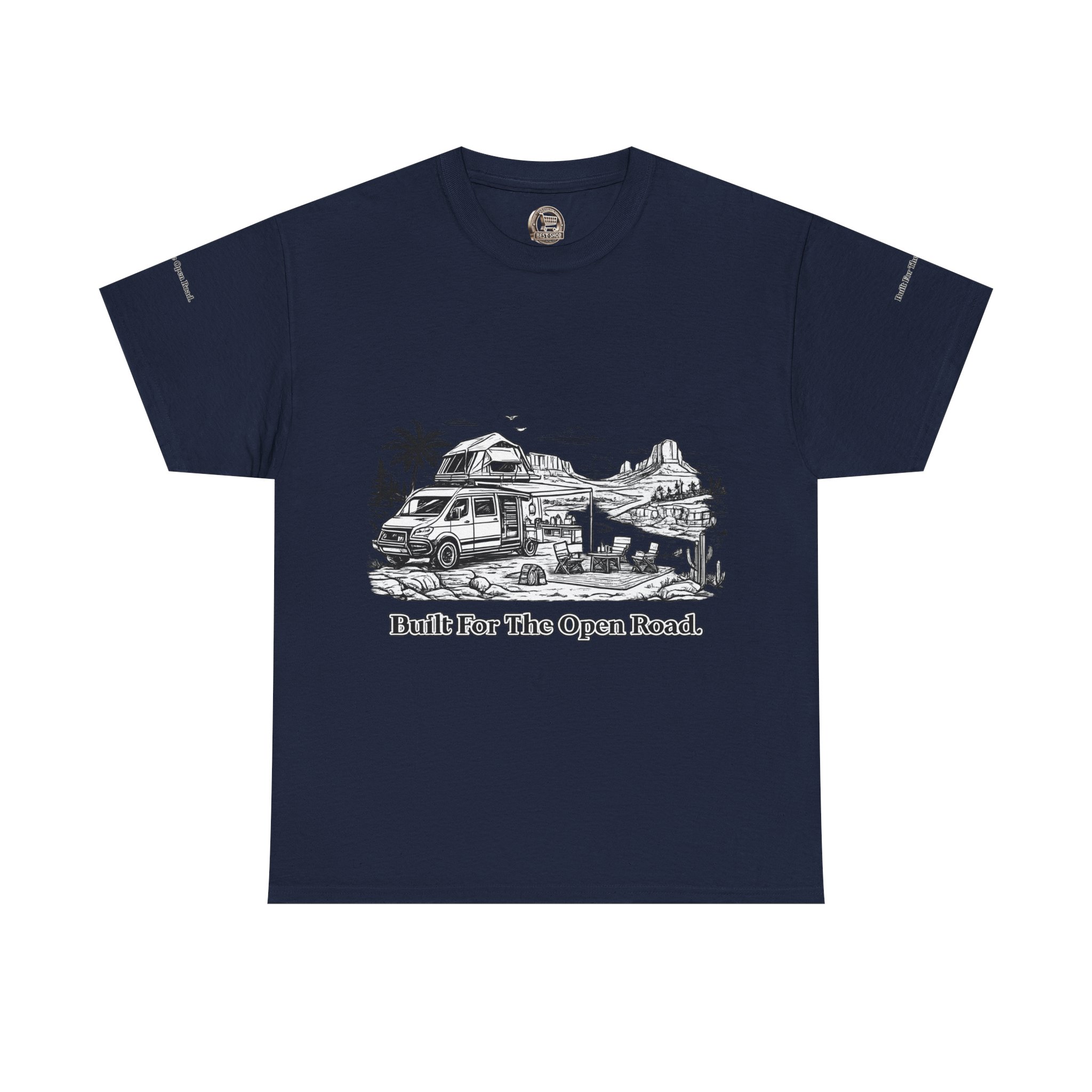 15099119793425772368_2048.jpeg Unisex Heavy Cotton Tee — "Built For The Open Road" Design Minimal-Line