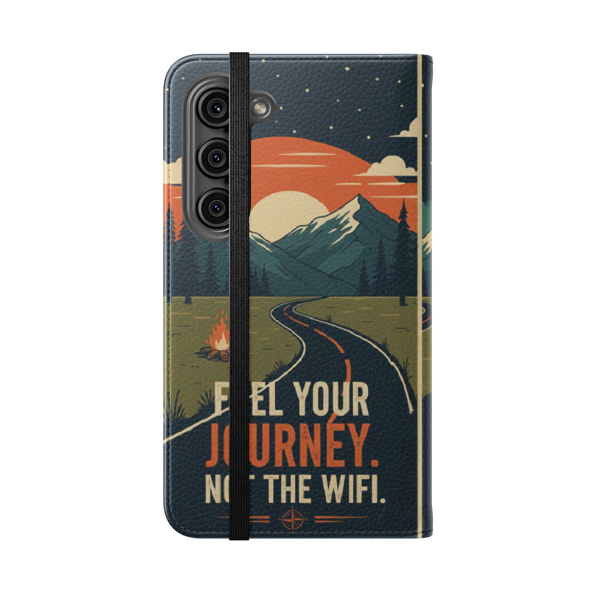 Flip Phone Case — "Fuel Your Journey, Not the Wifi" Wallet Cover