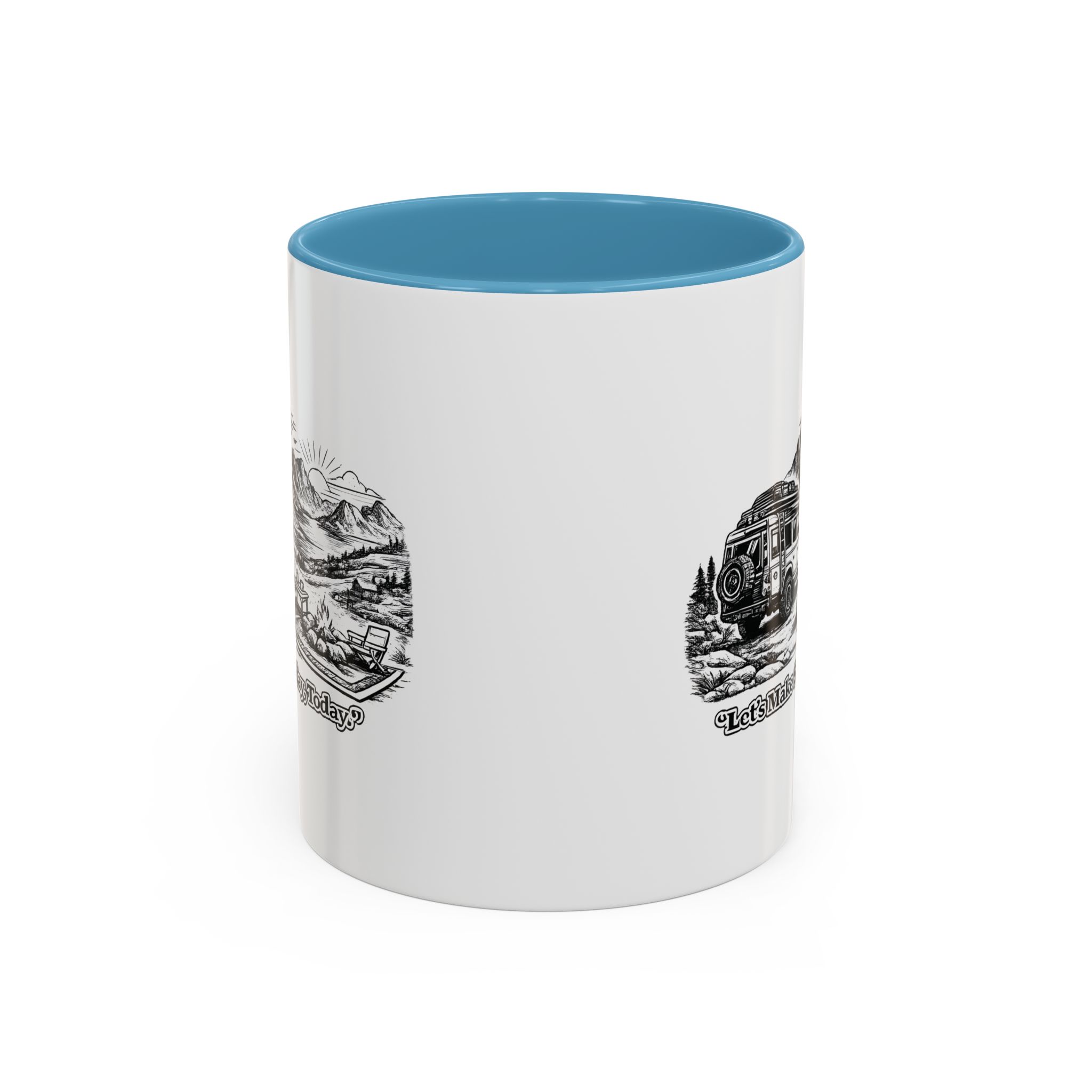 Accent Coffee Mug (11, 15oz) — "Lets make Someday, Today?" Design Minimal-Line