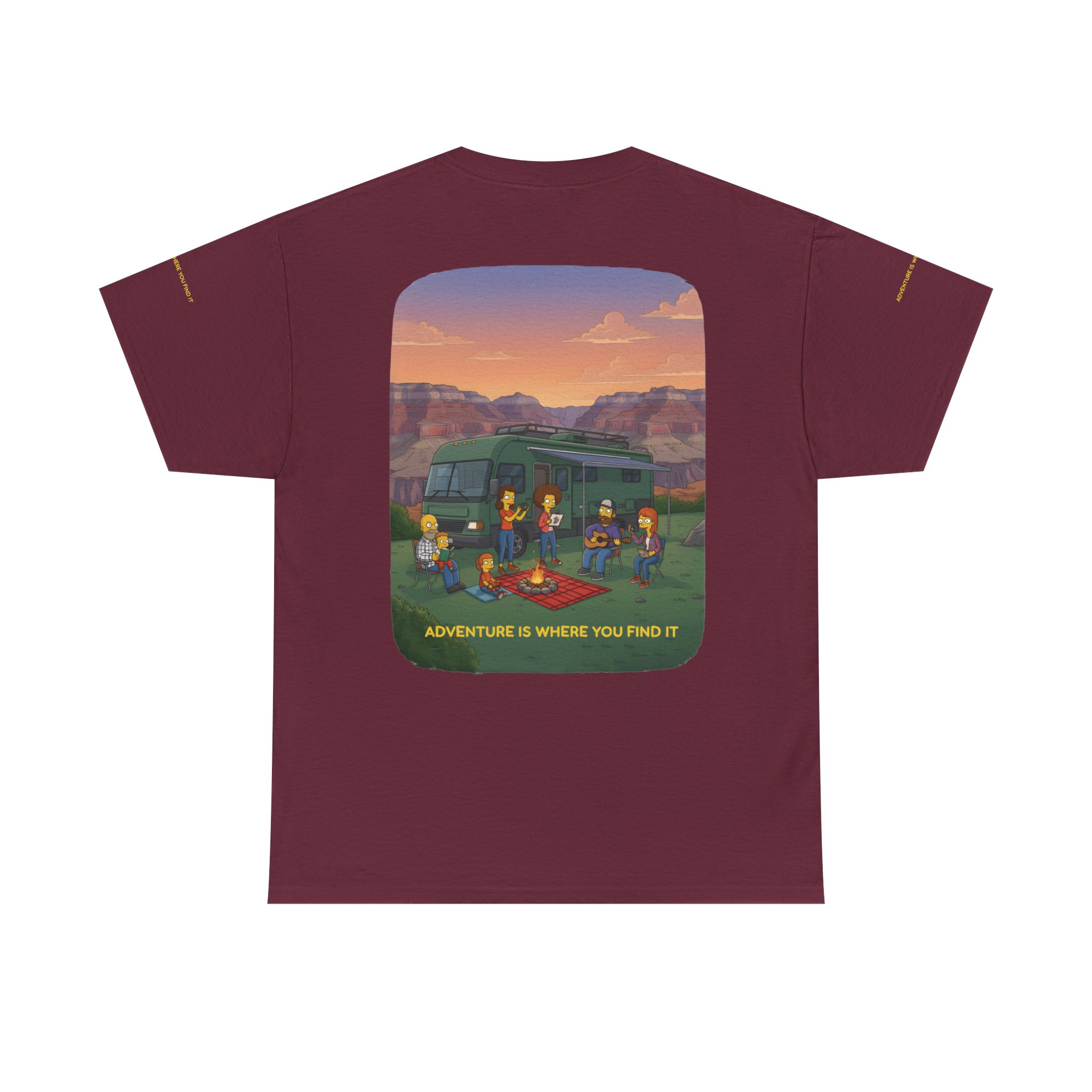 Unisex Heavy Cotton Tee — "Adventure Is Where You Find It" Design Sitcom-Line