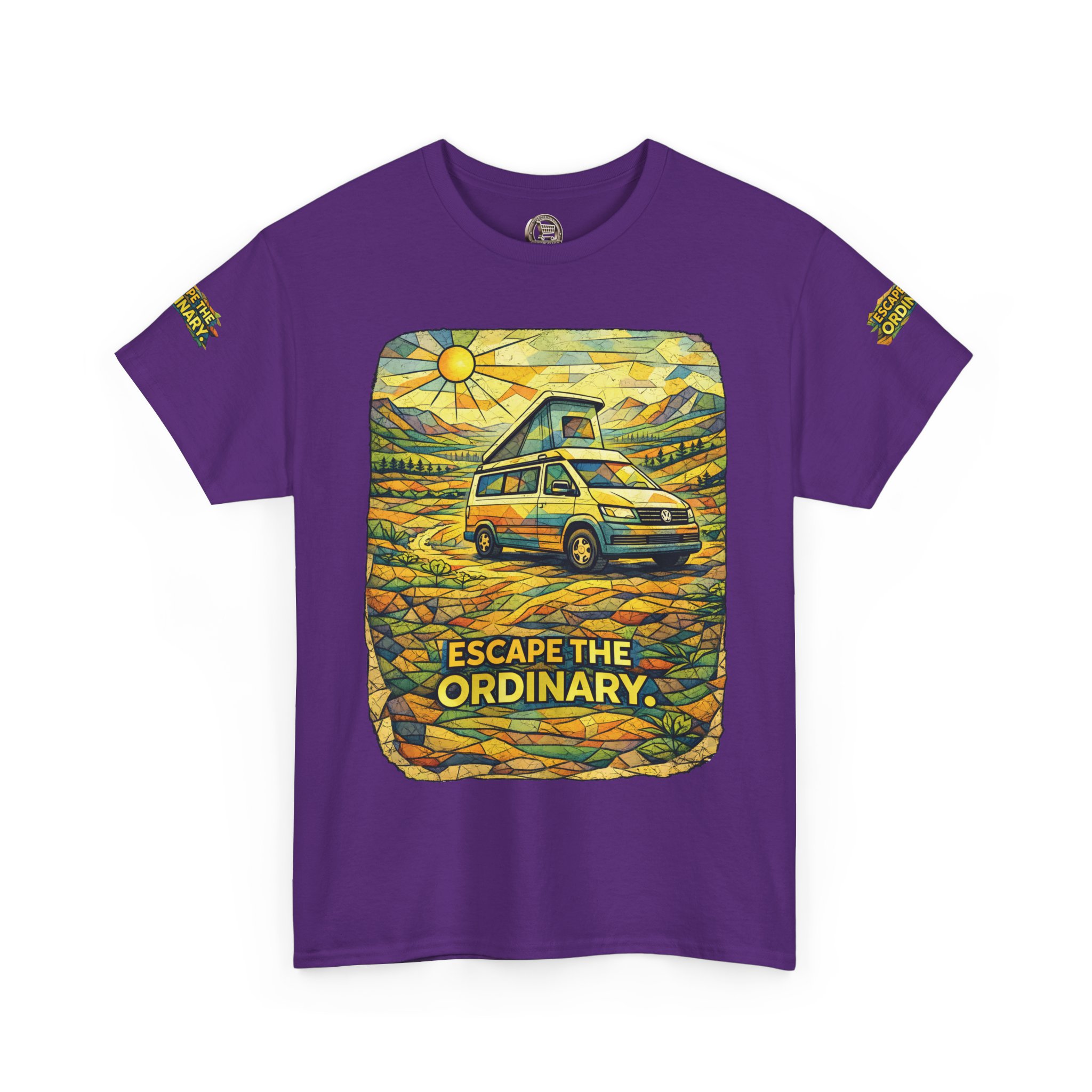 15137791590724345783_2048.jpeg Unisex Heavy Cotton Tee — "Escape The Ordinary" Design Cubic-Line