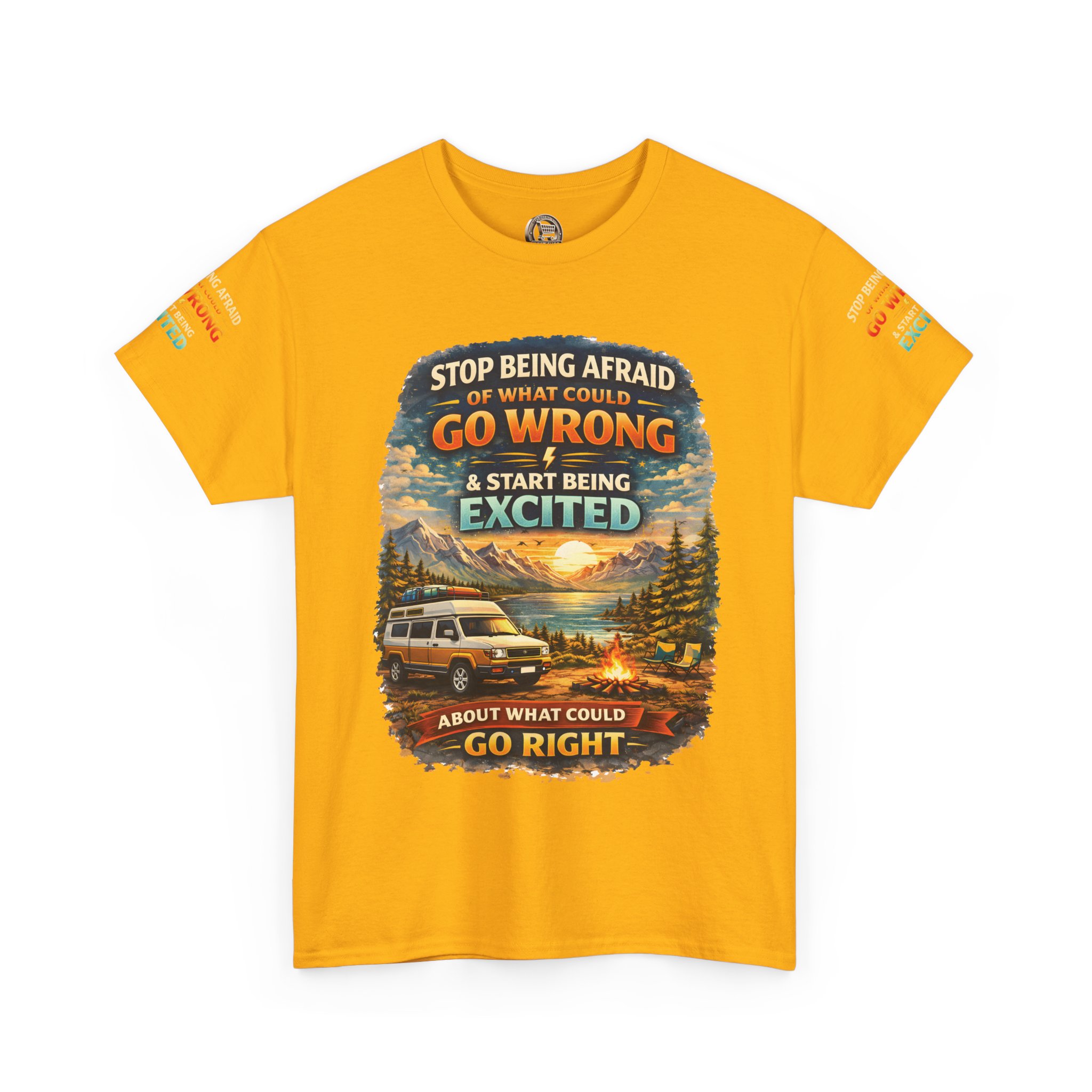 15138331169238691977_2048.jpeg Unisex Heavy Cotton Tee — "Stop Being Afraid Of What Could Go Wrong" Design Scenic-Line