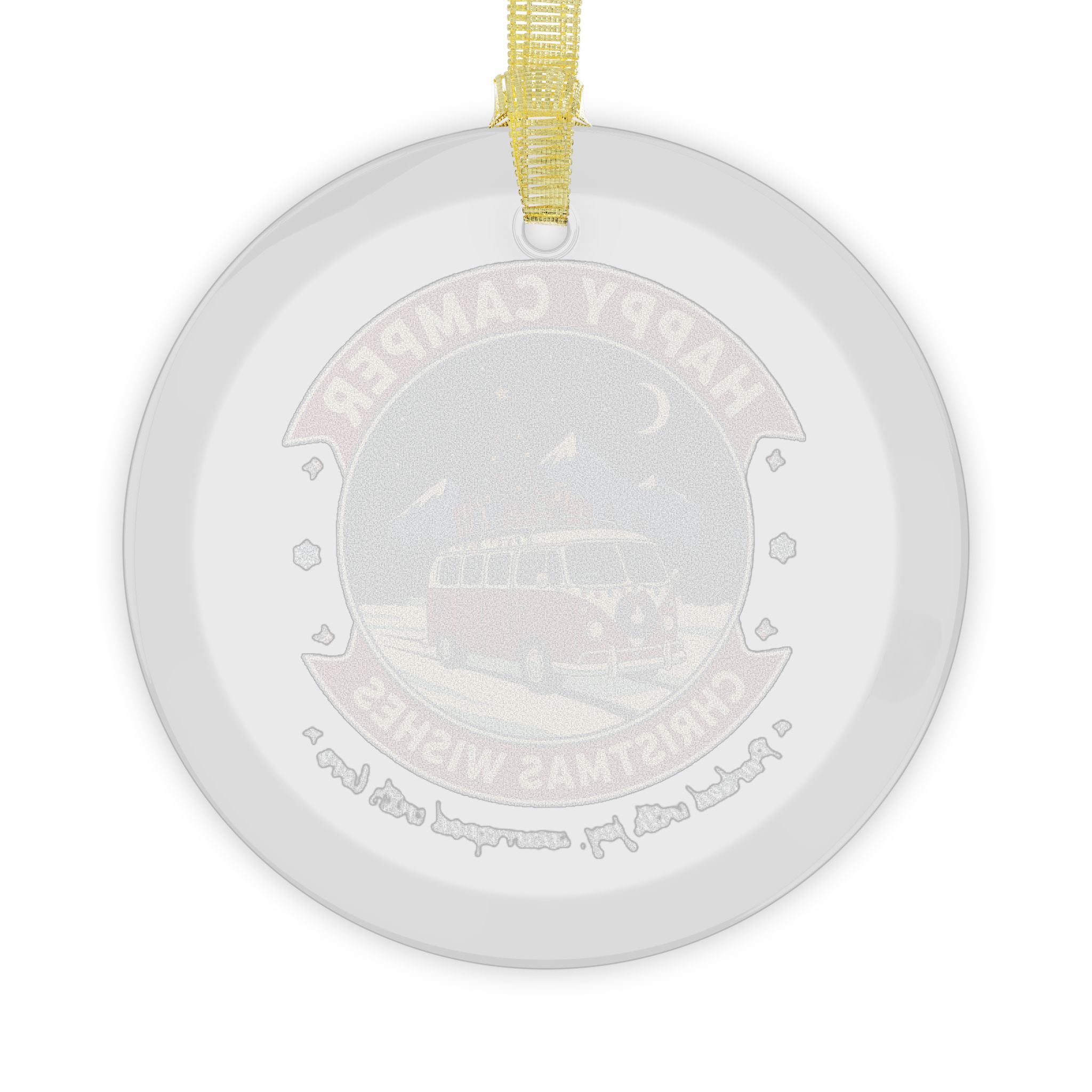 Glass Ornaments "Happy Camper-Christmas Wishes