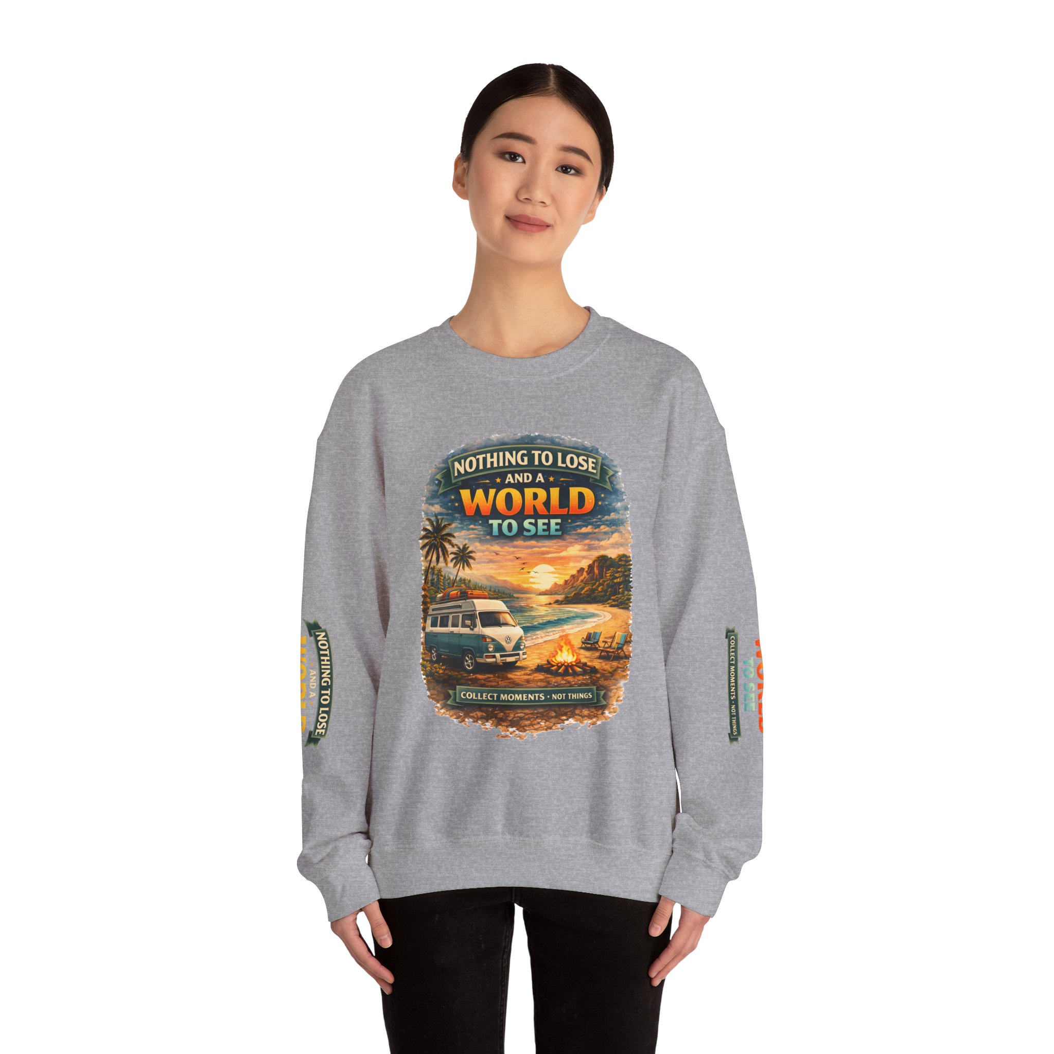 Unisex Heavy Blend™ Crewneck Sweatshirt — "Nothing To Lose" Design Scenic-Line