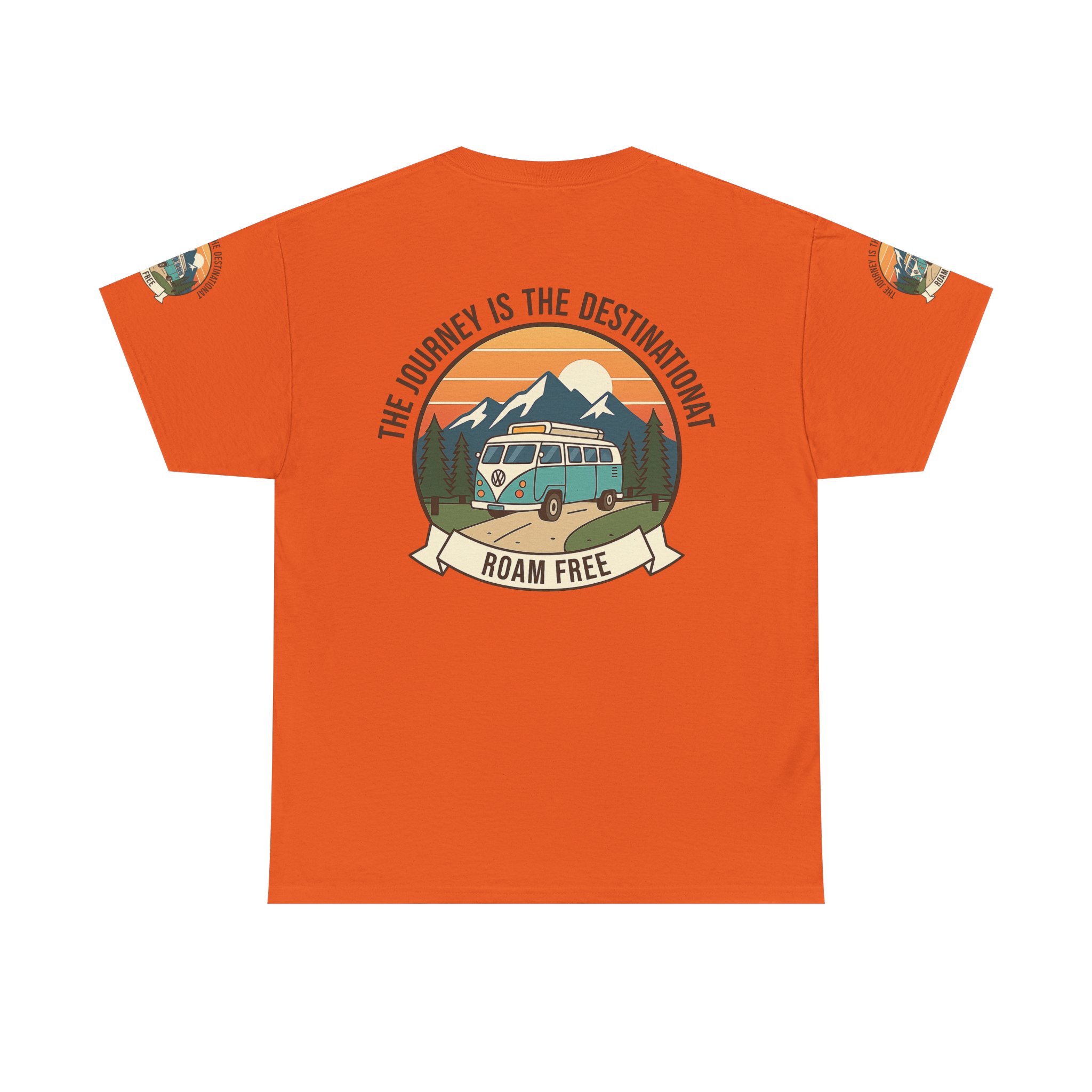 Unisex Heavy Cotton Tee — "The Journey Is The Destination" Roam Free Travel Shirt