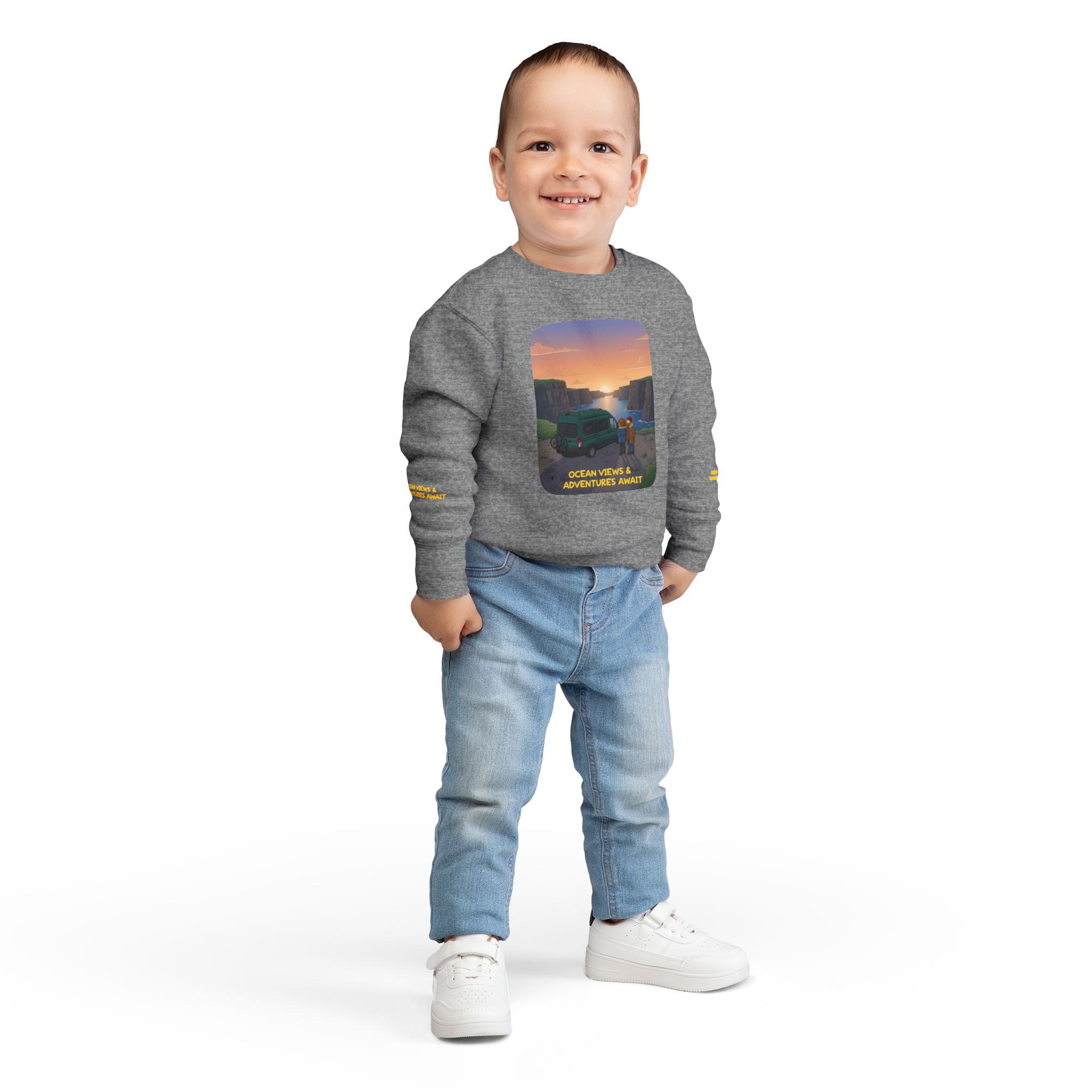 15157661766151627294_2048-1.jpeg Toddler Sweatshirt - "Ocean Views-Adventures Awaits" (Design Sitcom-Line)