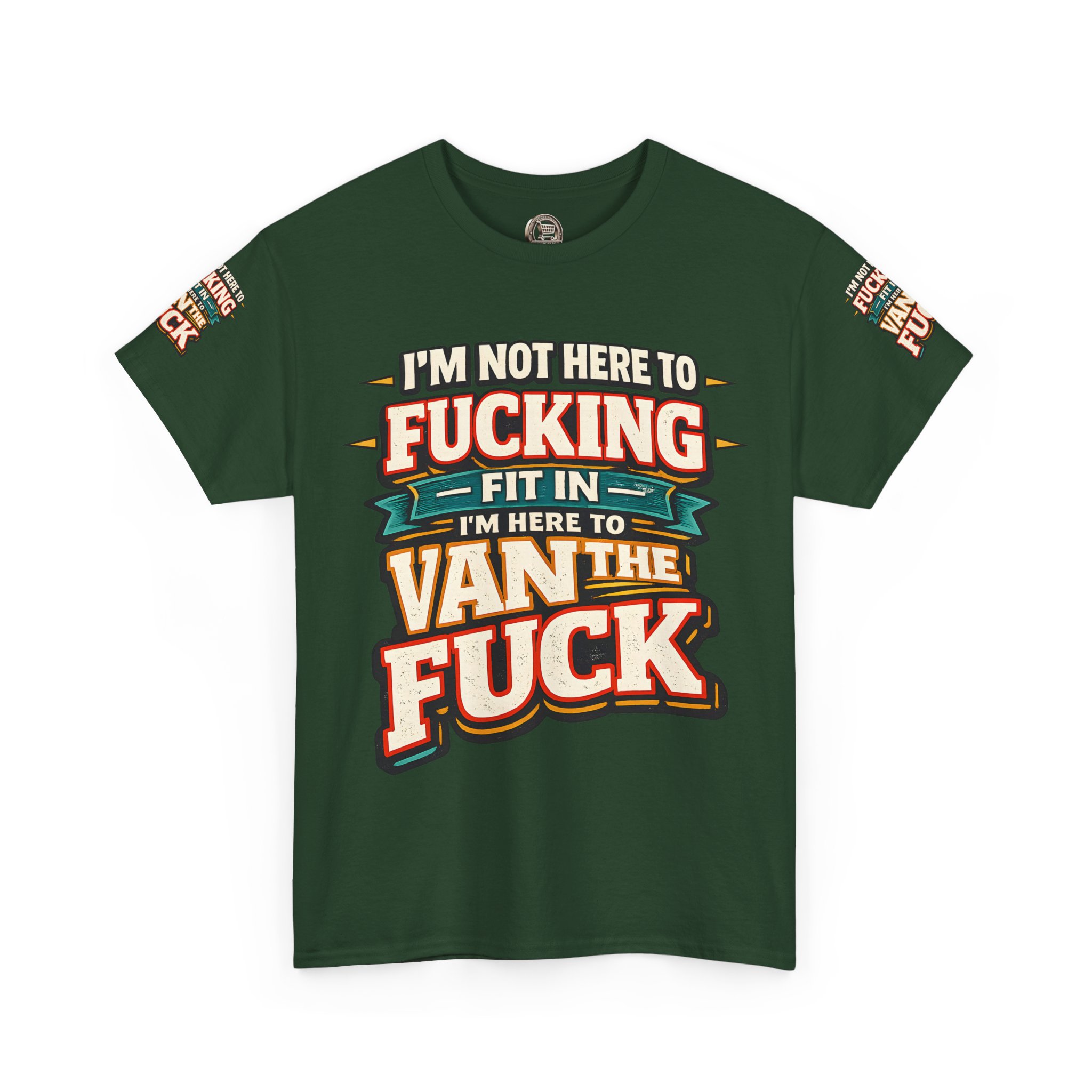 Unisex Heavy Cotton Tee — "I´m Not Here To Fucking Fit In" Design F**K-Line