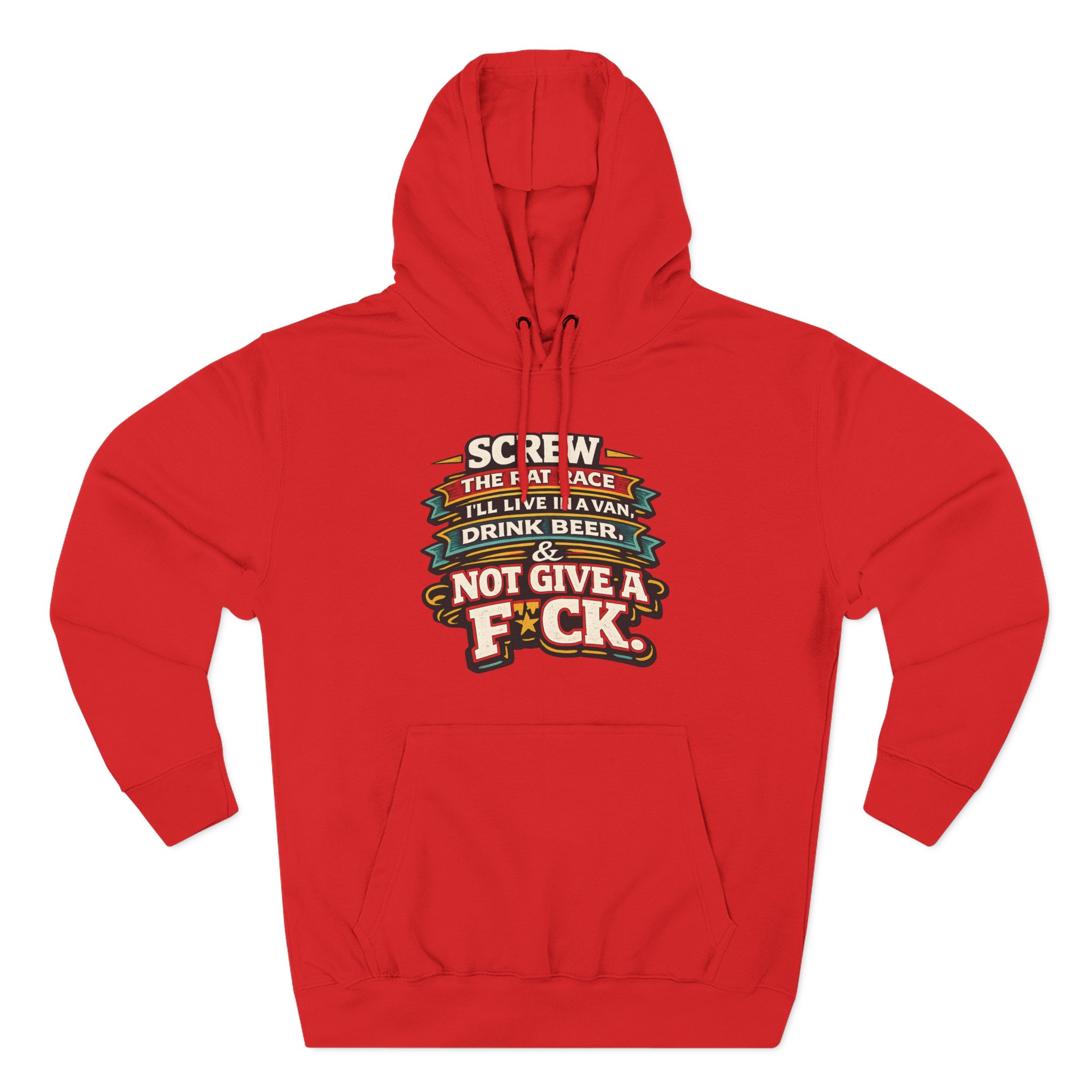15172800382773950003_2048.jpeg Three-Panel Fleece Hoodie - "Screw The Rat Race" Design F**K-Line