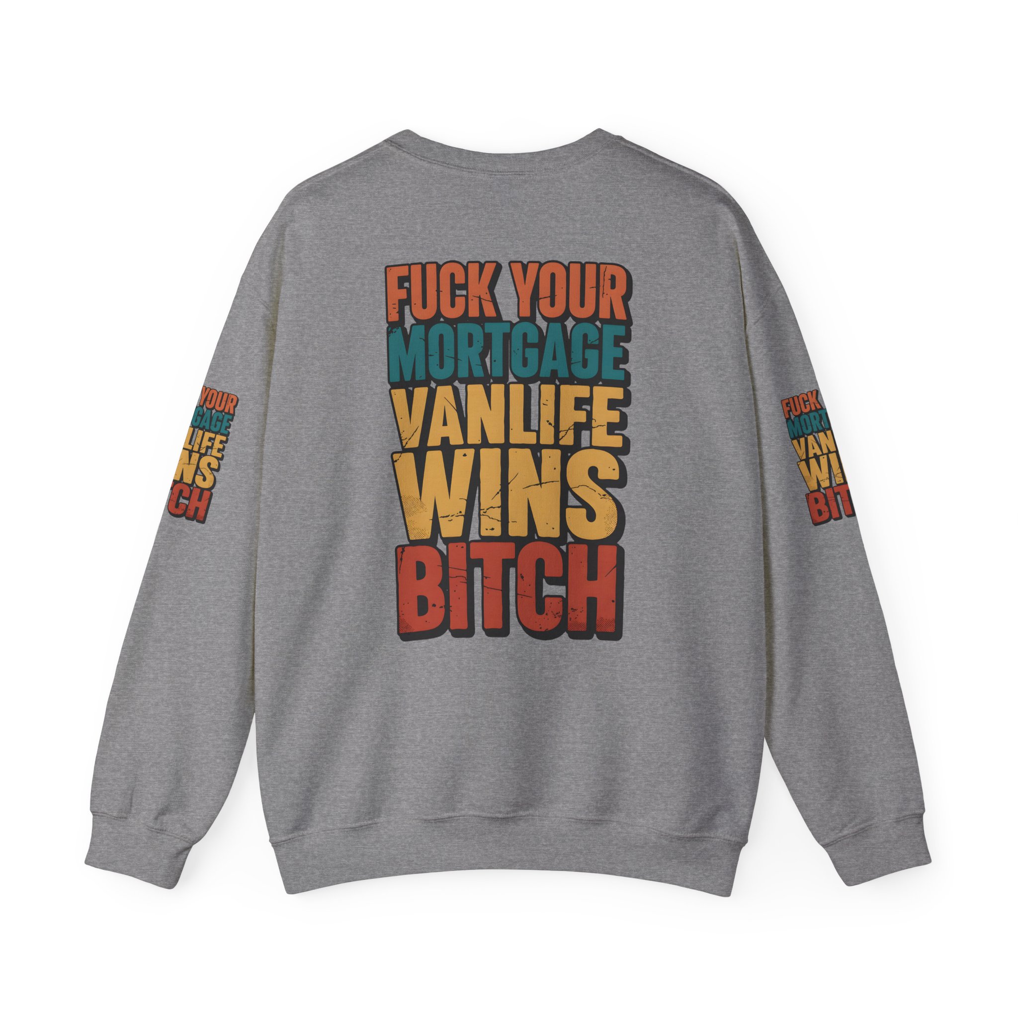 Unisex Heavy Blend™ Crewneck Sweatshirt — "Fuck Your Mortgage" Design F**K-Line