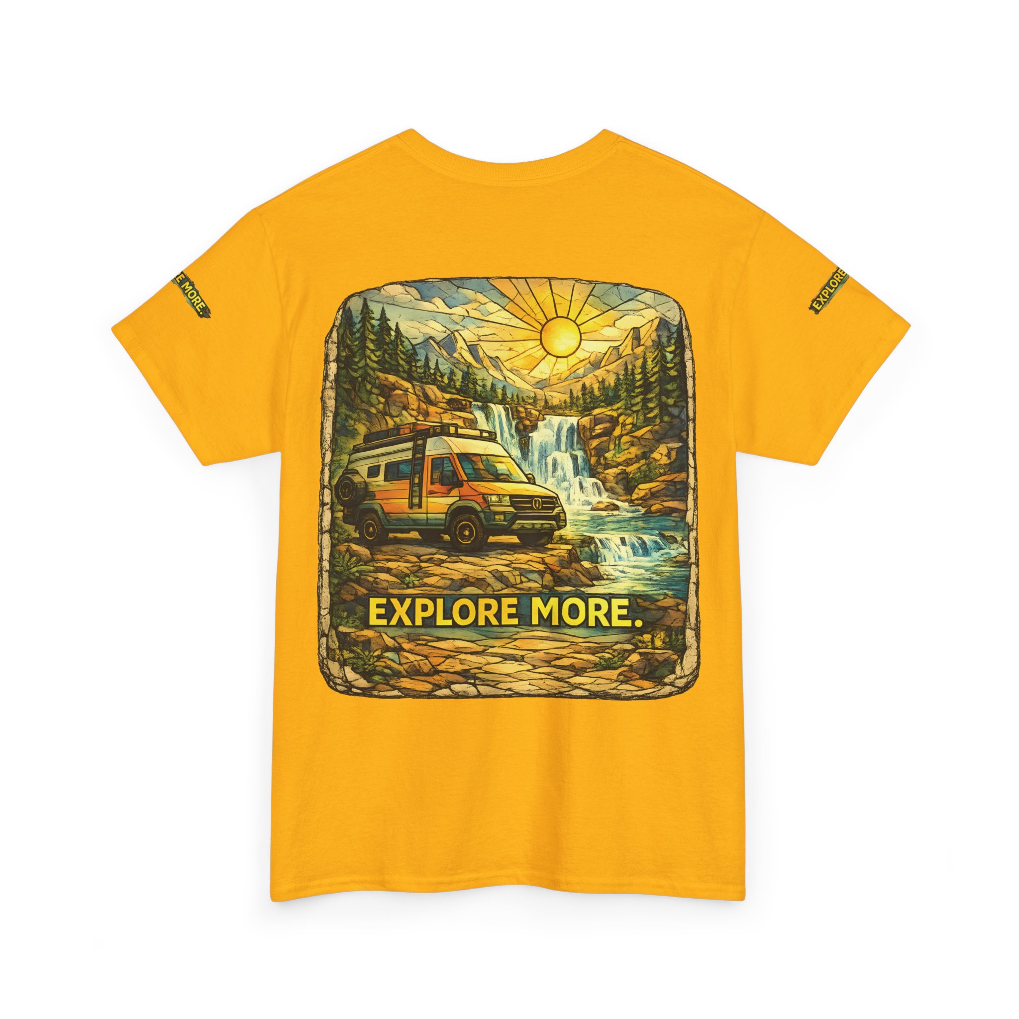 Unisex Heavy Cotton Tee — "Explore More" Design Cubic-Line