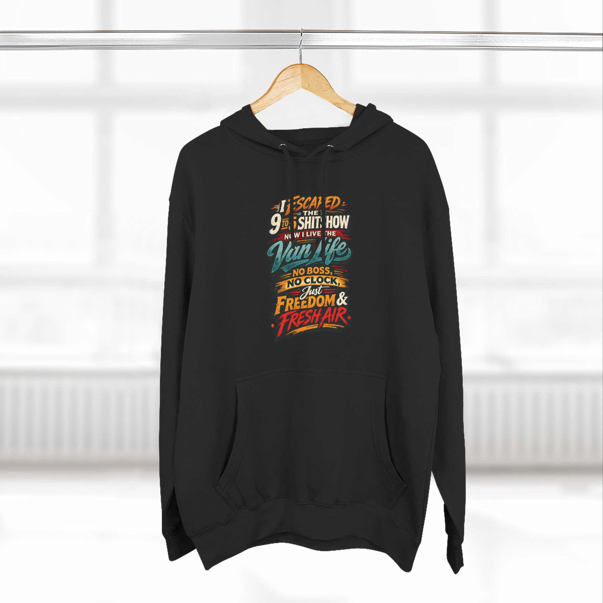 15177624128026608906_2048.jpeg Three-Panel Fleece Hoodie - "I Escaped The 9 To 5" Design F**K-Line