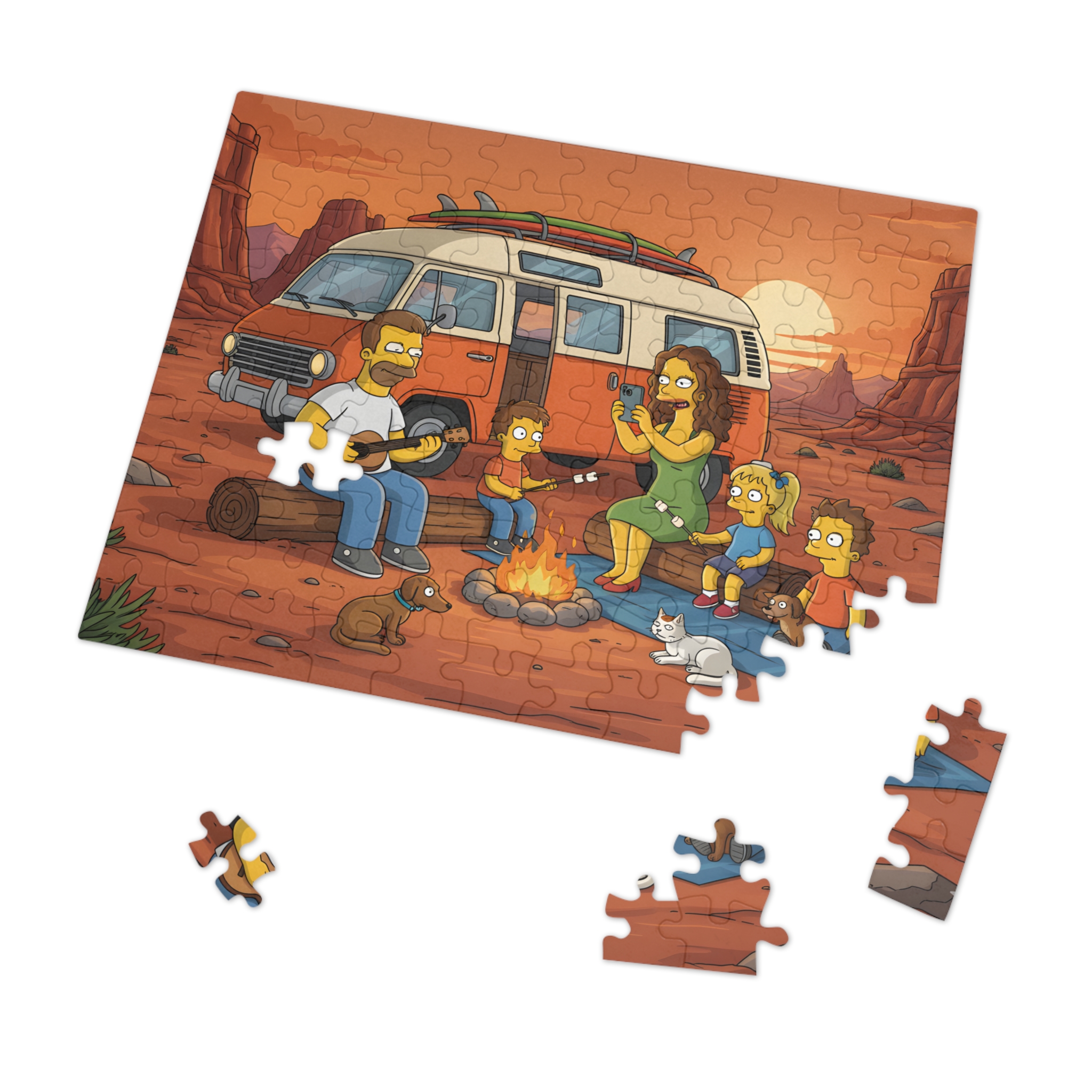 Jigsaw Puzzle with Tin — Sunset Van Adventure