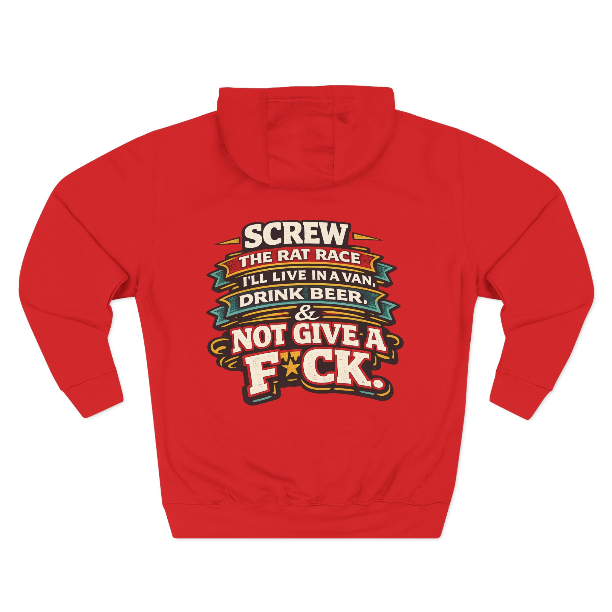15189400583348671592_2048.jpeg Three-Panel Fleece Hoodie - "Screw The Rat Race" Design F**K-Line